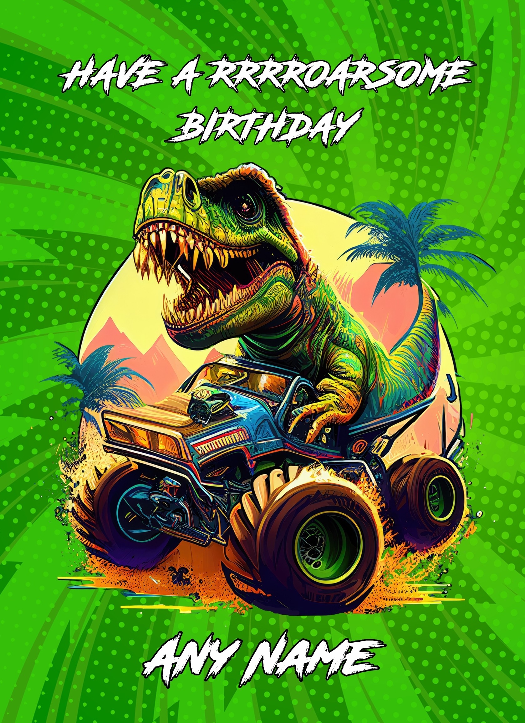 Personalised Dinosaur T Rex Birthday Card 1