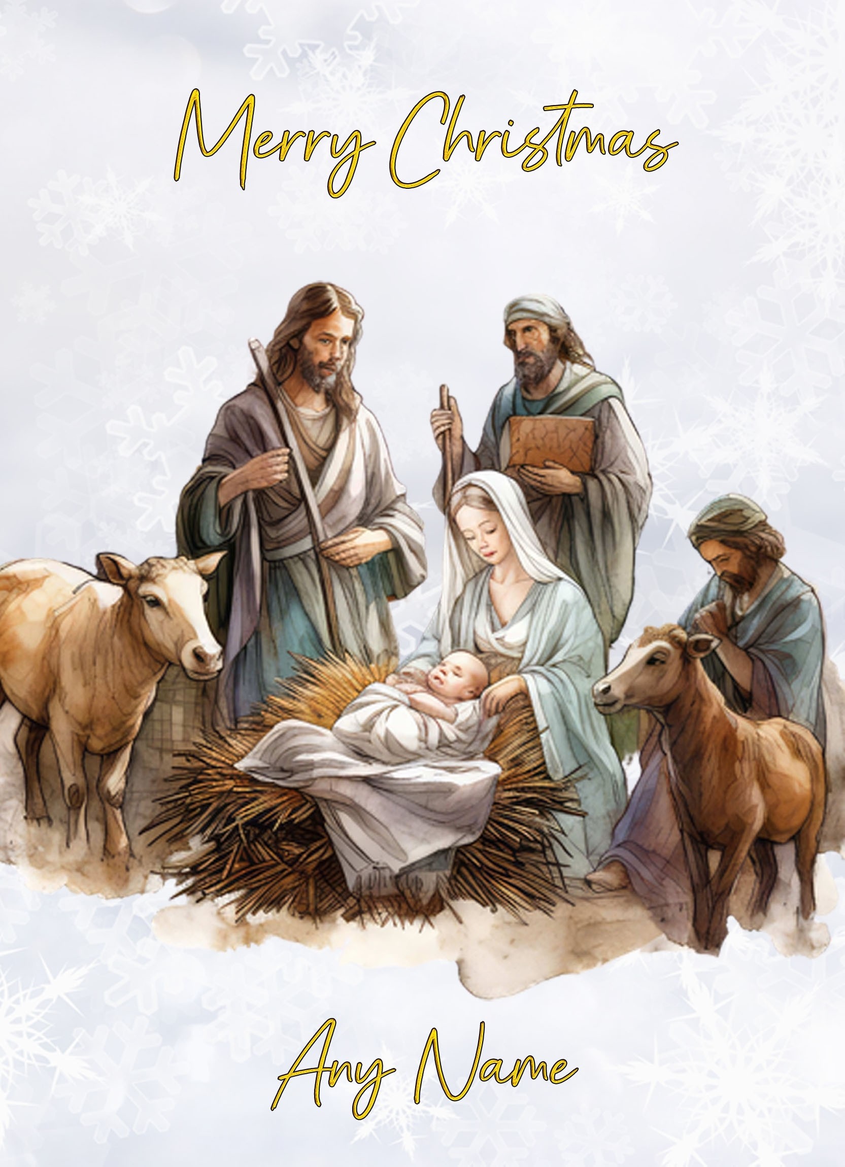 Personalised Nativity Scene Christmas Card (Design 1)