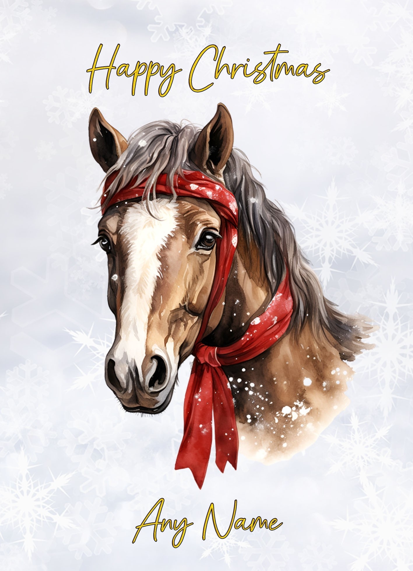 Personalised Horse Art Christmas Card (Design 1)