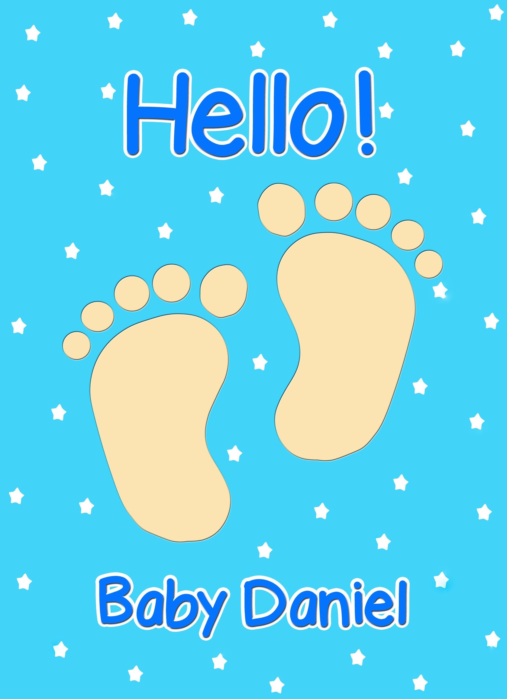 Personalised Baby Boy Birth Card (Baby Feet)