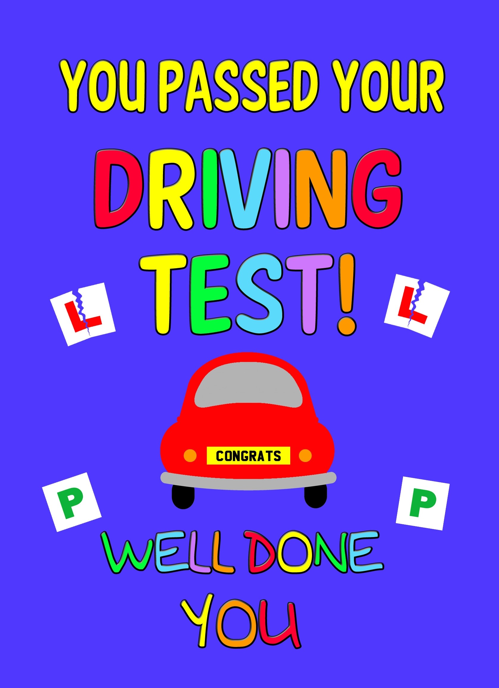 Passed Your Driving Test Card (Well Done, Blue)