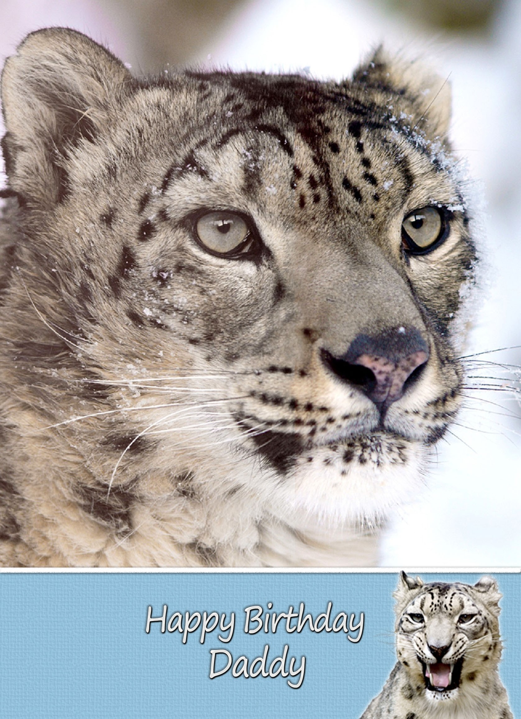 Personalised Snow Leopard Card