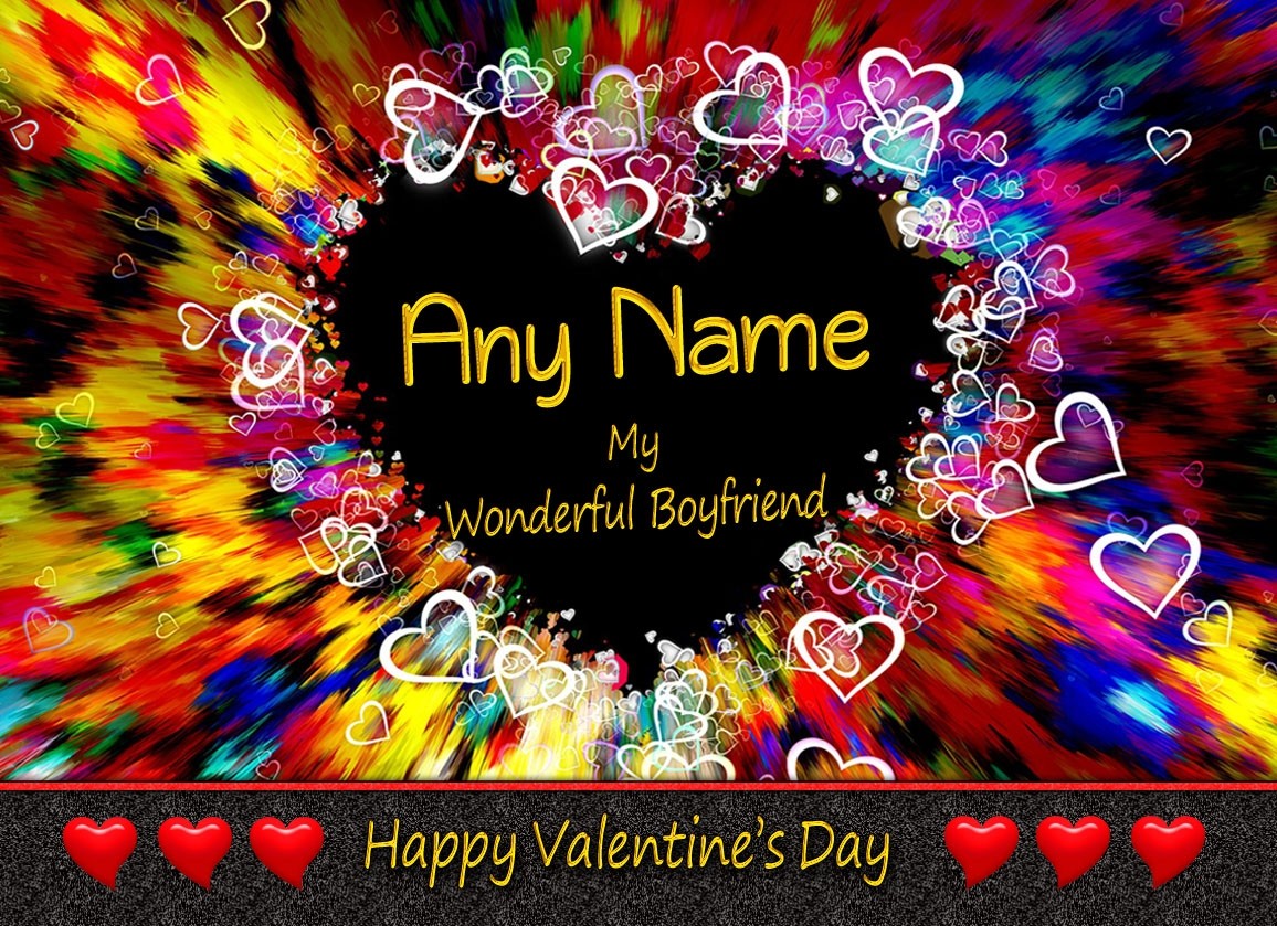 Personalised Valentines Day 'Boyfriend' Verse Poem Greeting Card