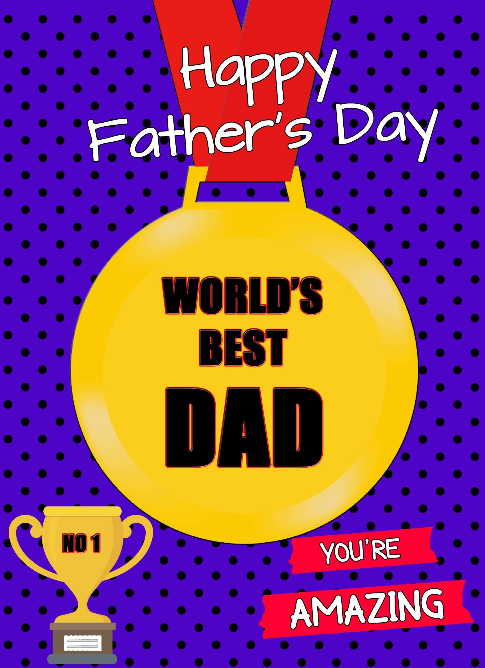 Fathers Day Card (Dad, Medal)