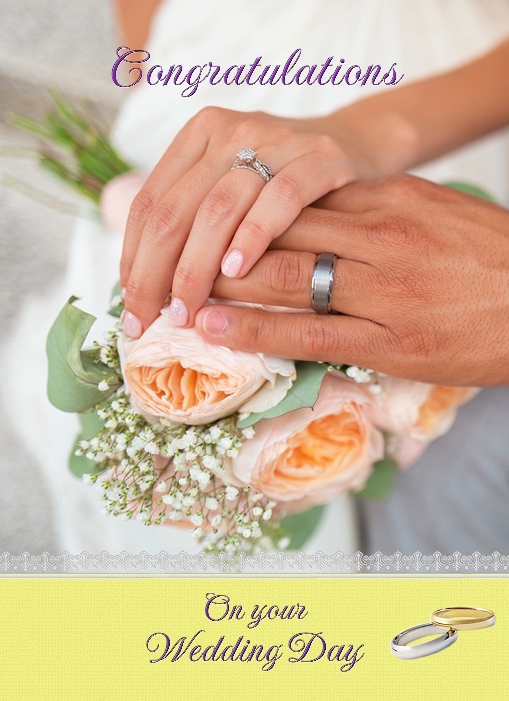 Wedding Congratulations Card (Yellow)