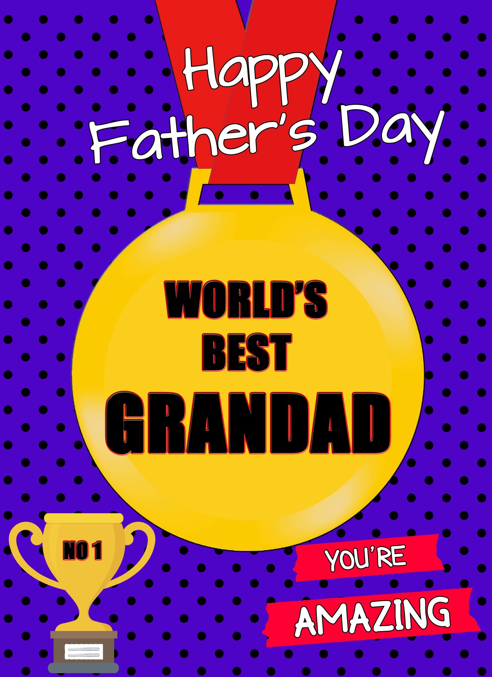 Fathers Day Card (Grandad, Medal)