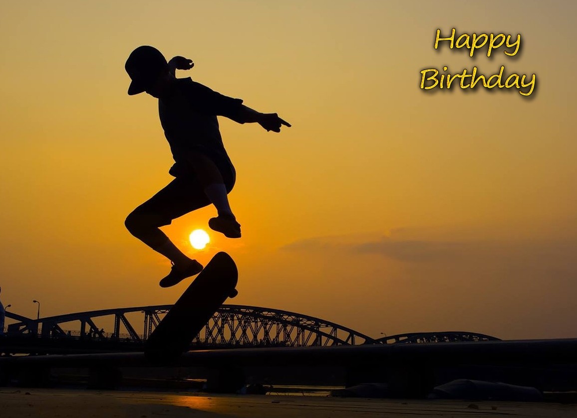 Skateboarding Birthday Card