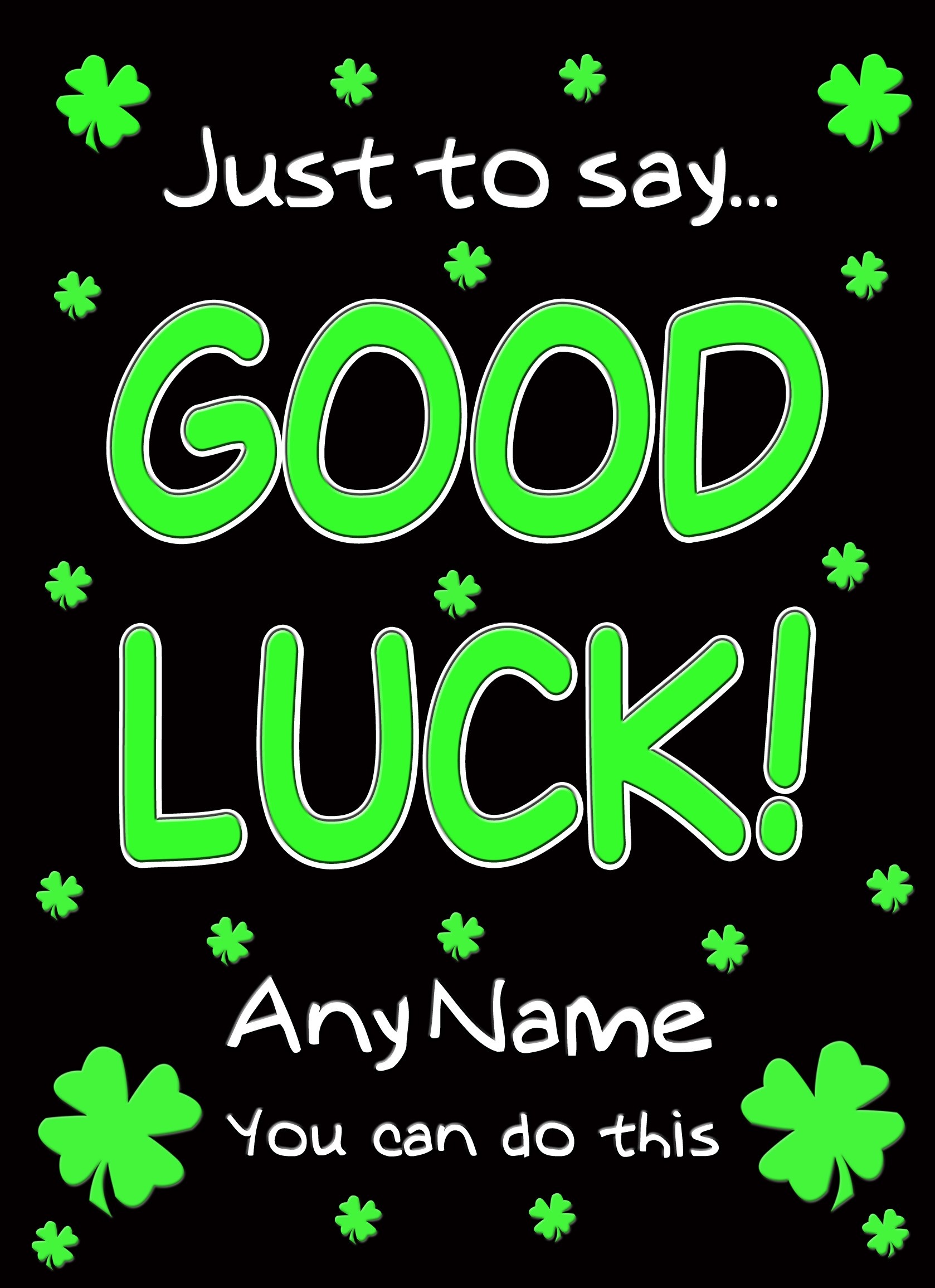 Personalised Good Luck Card (Clover)