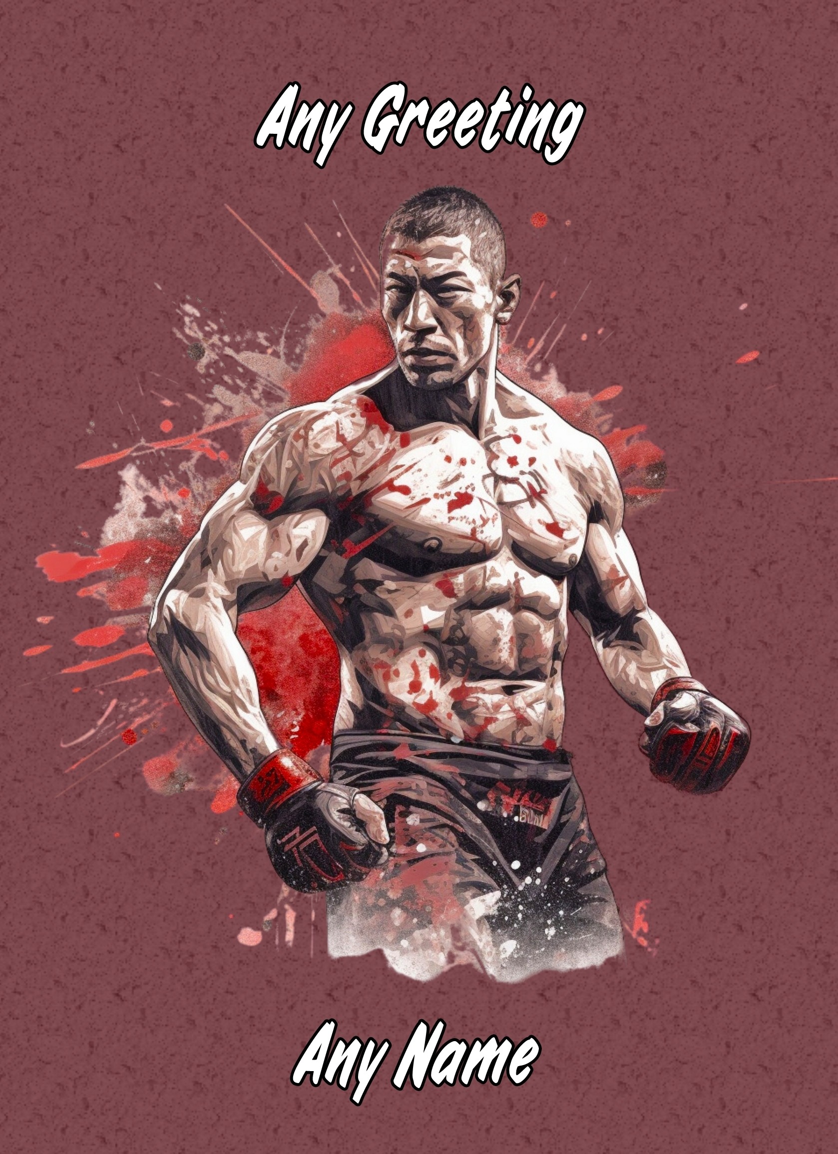 Personalised Mixed Martial Arts Greeting Card Design 2 (Birthday, Christmas, Any Occasion)