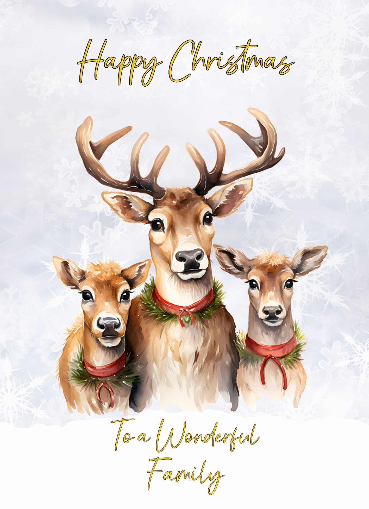 Christmas Card For Family (Reindeer)