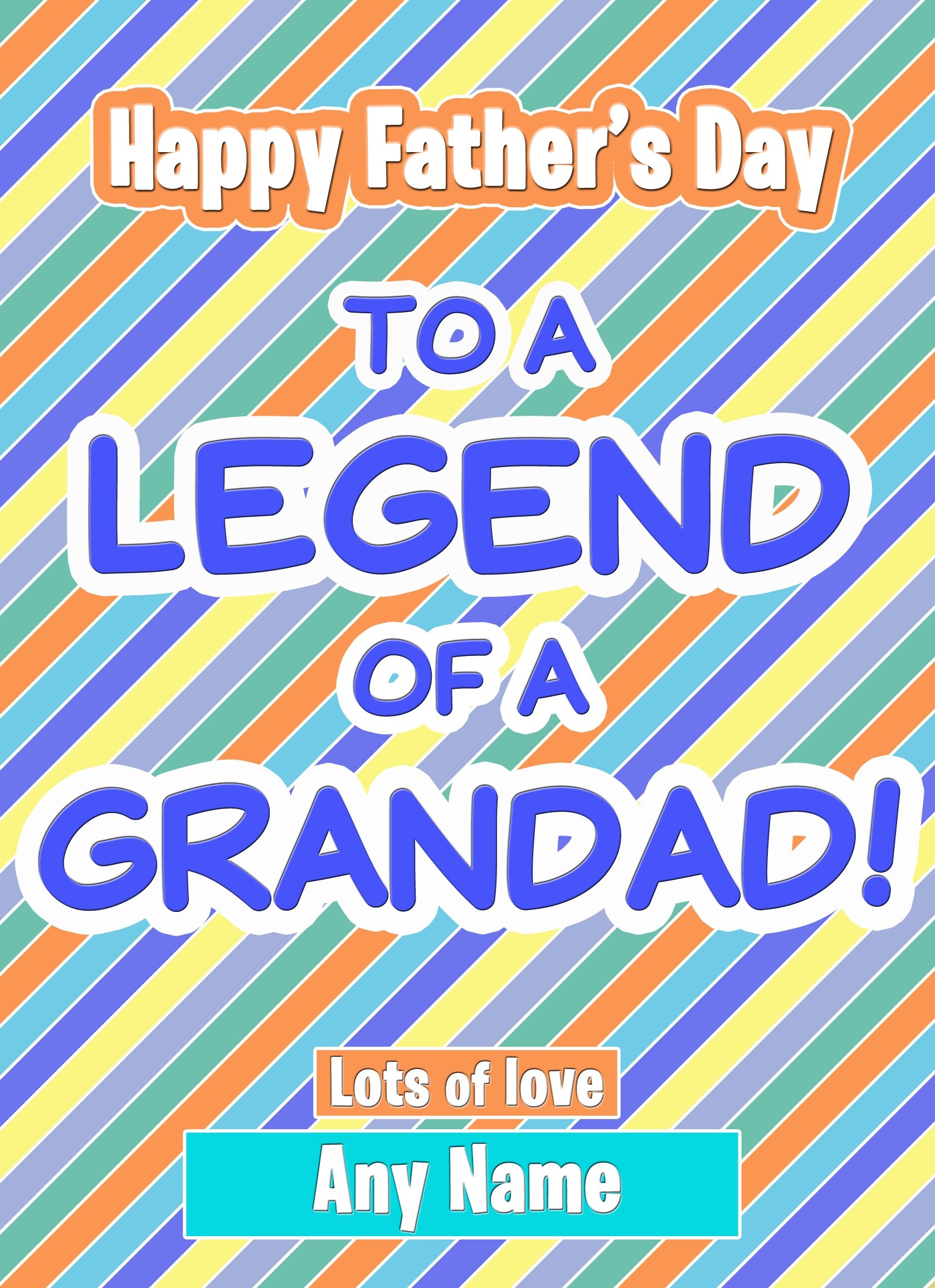 Personalised Fathers Day Card (Grandad, Legend)