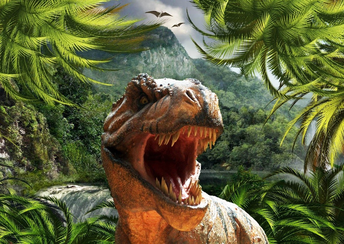 Dinosaurs Blank Landscape Card