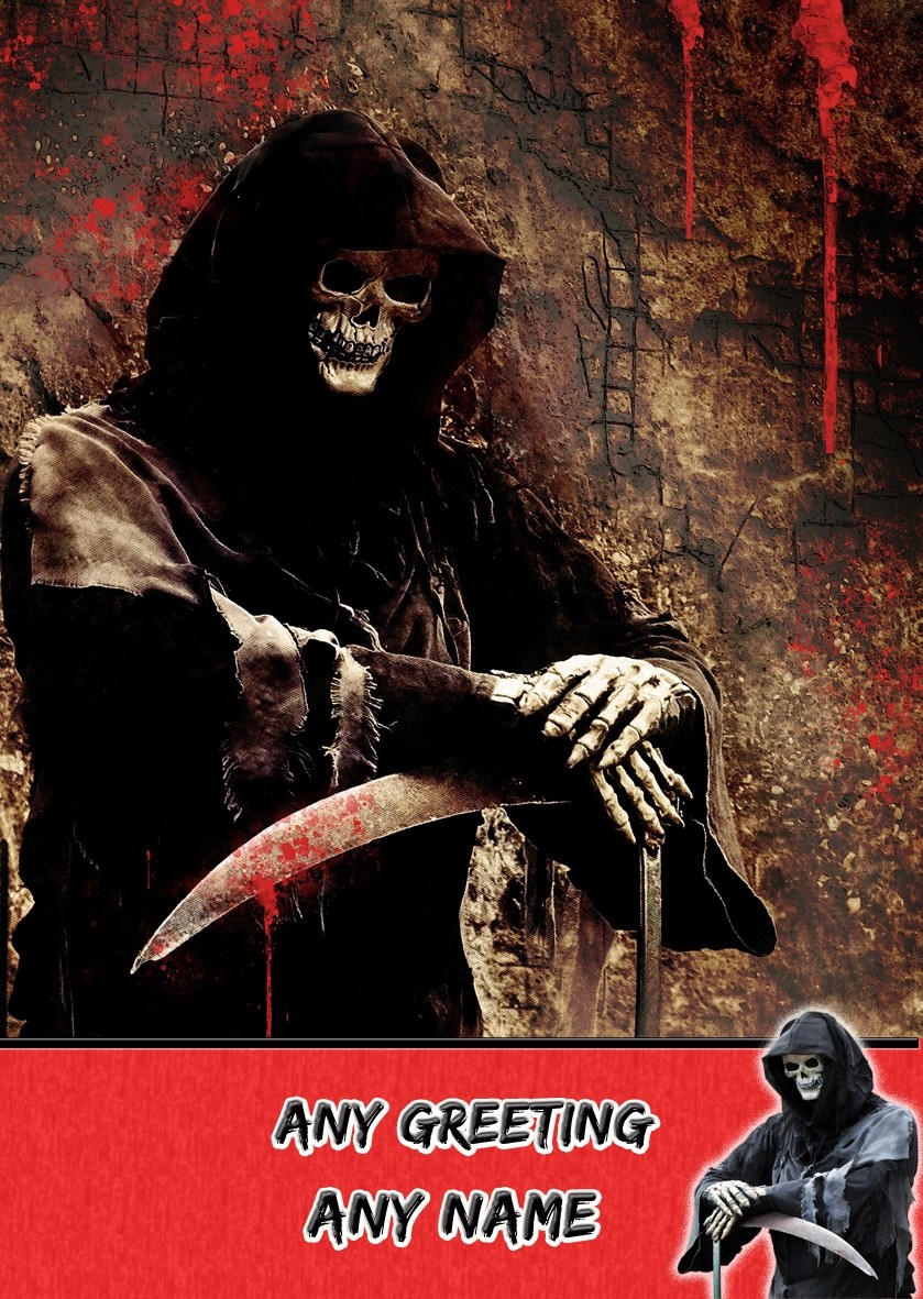 Personalised Gothic Fantasy Grim Reaper Card