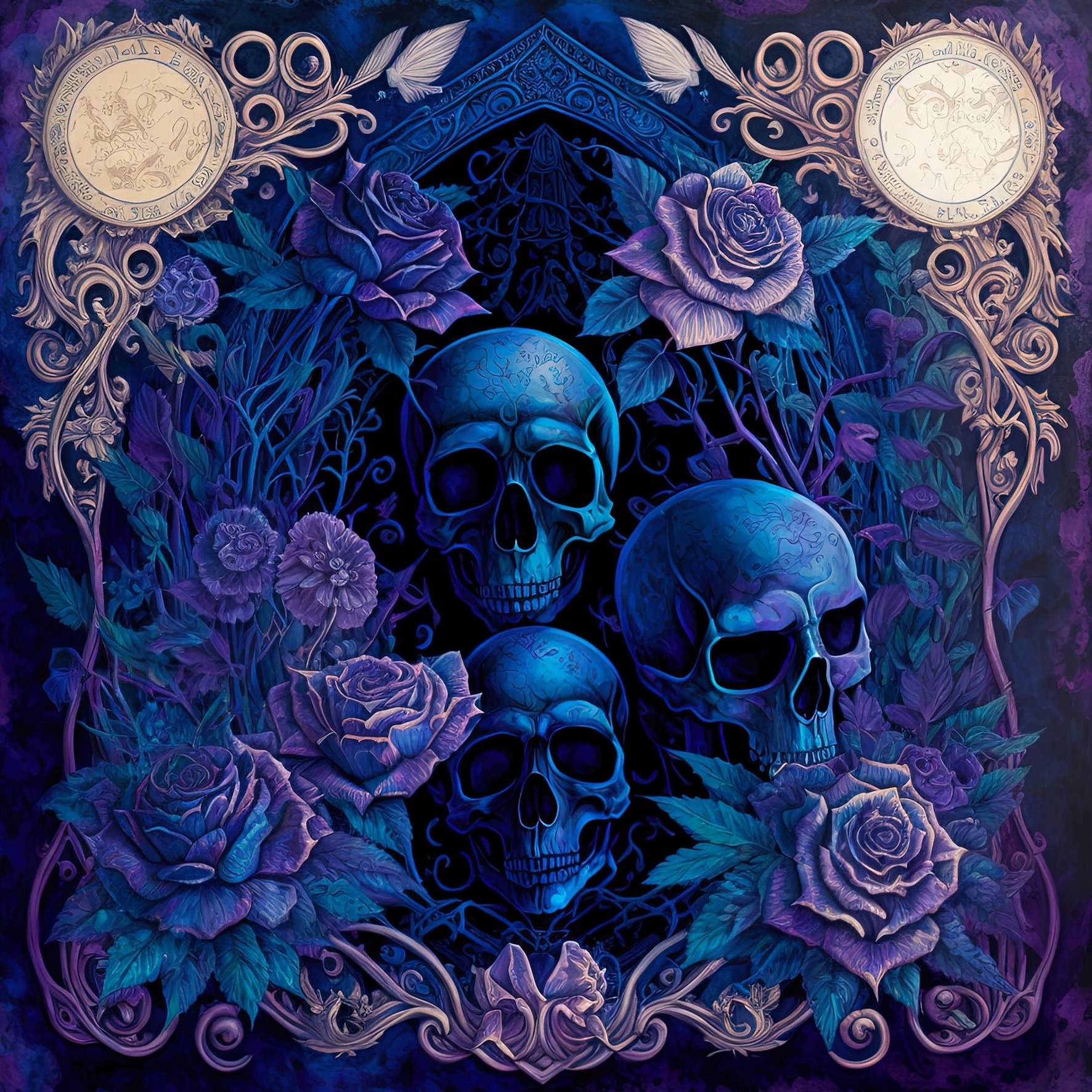 Gothic Skull Fantasy Art Blank Greeting Card