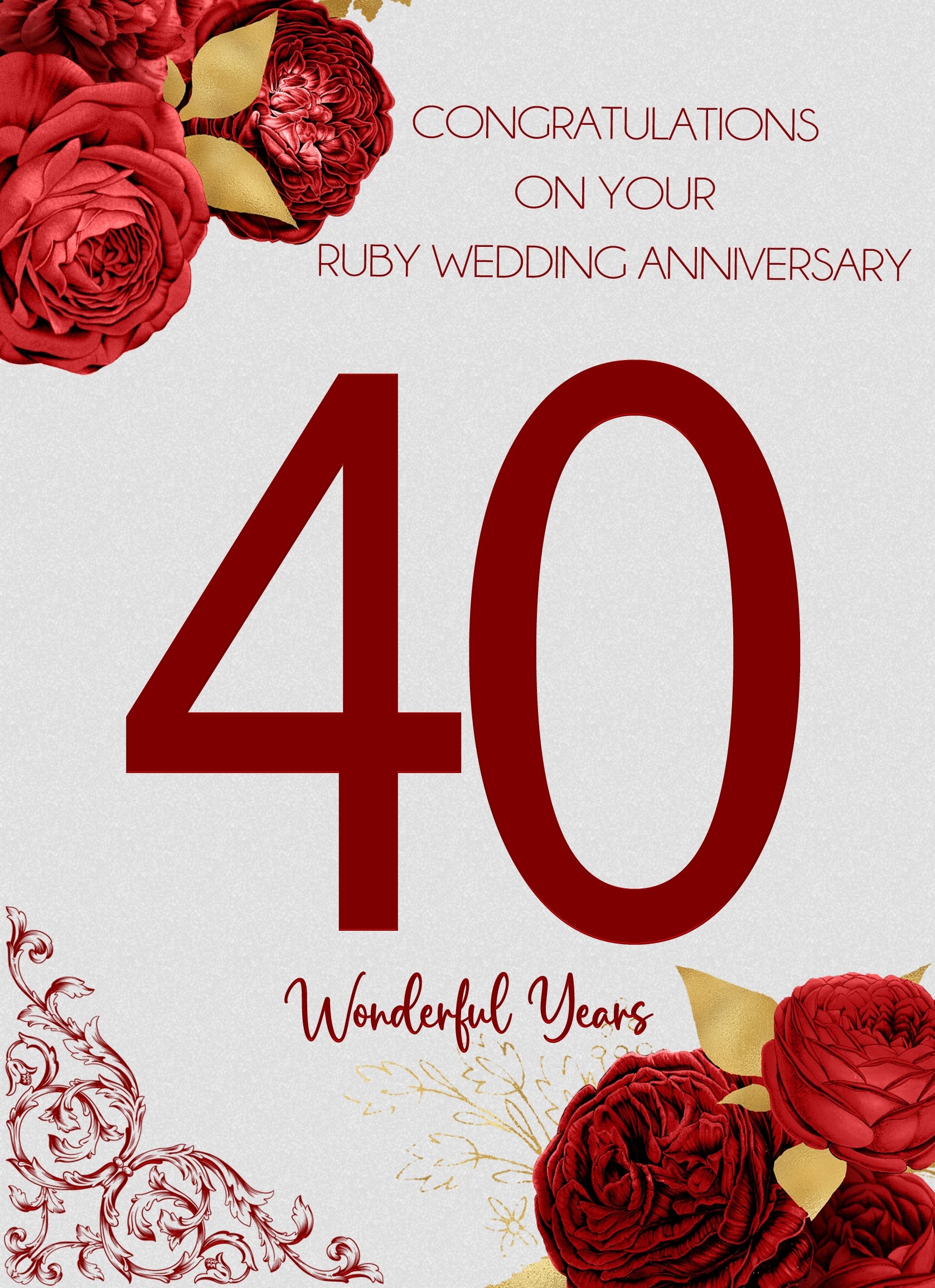 Ruby 40th Wedding Anniversary Card (Special Couple)