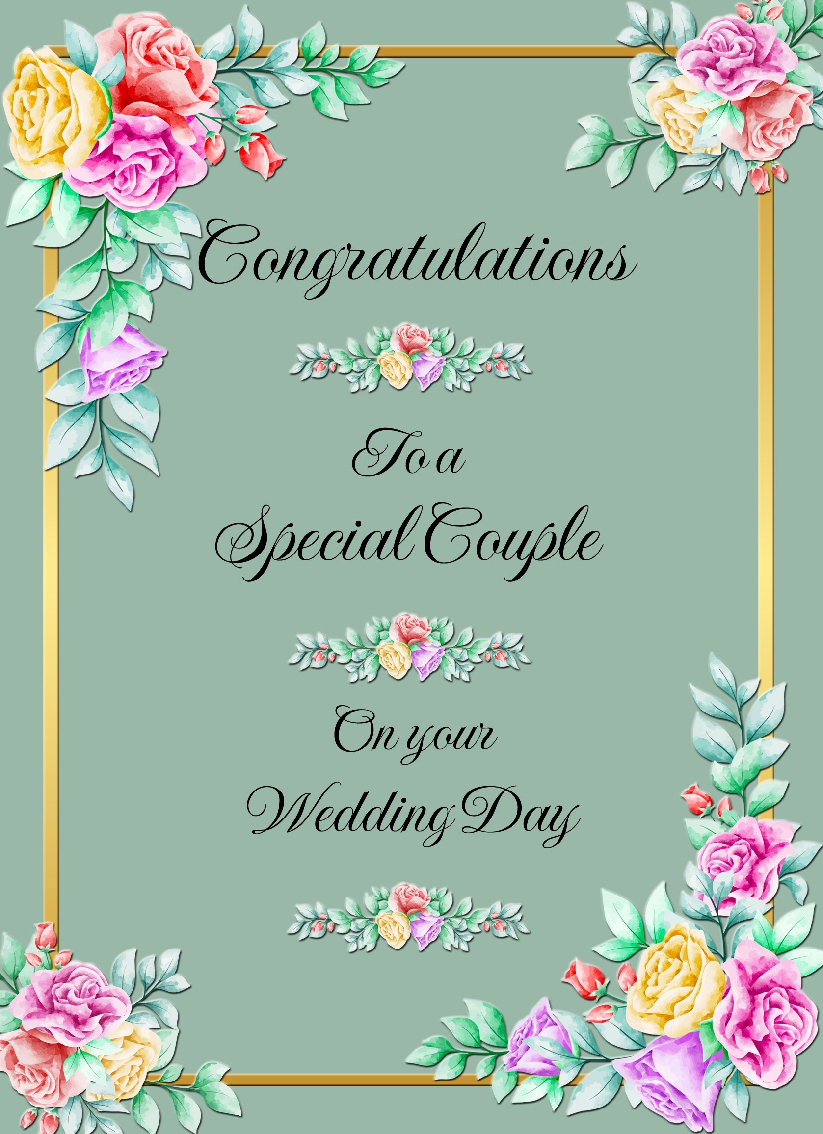 Wedding Congratulations Card (Special Couple)