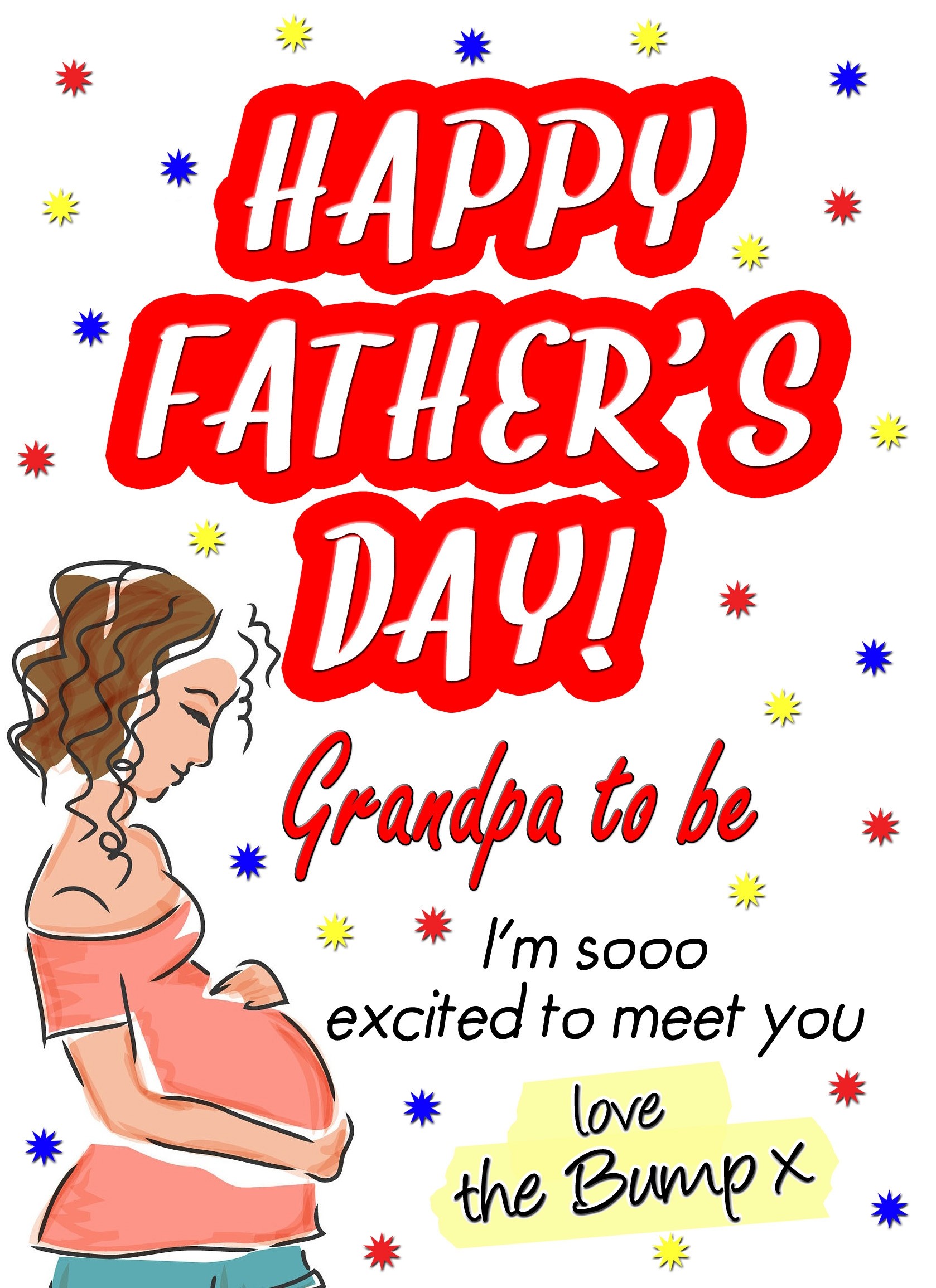 From The Bump Pregnancy Fathers Day Card (Grandpa, White)