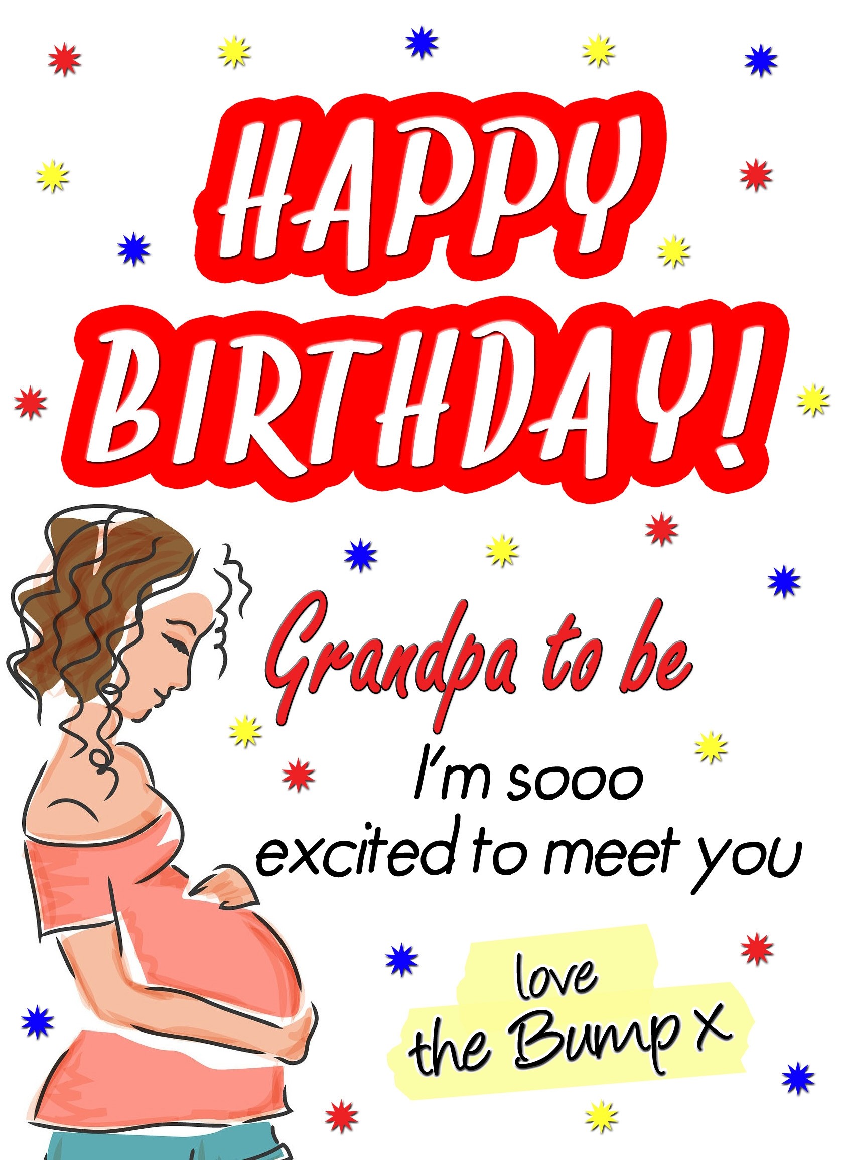 From The Bump Pregnancy Birthday Card (Grandpa, White)