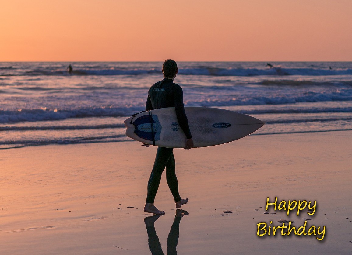 Surfing Birthday Card