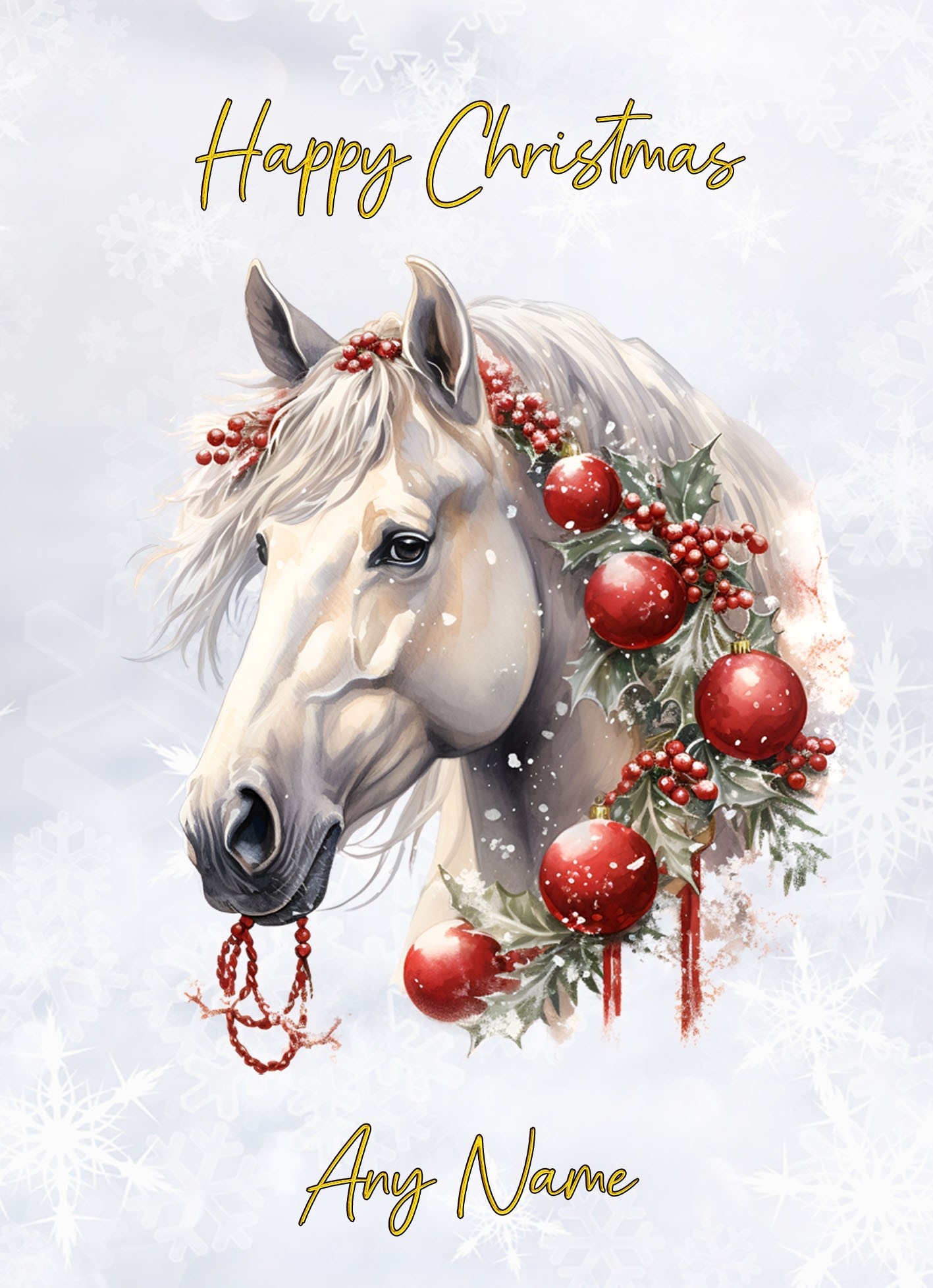 Personalised Horse Art Christmas Card (Design 5)