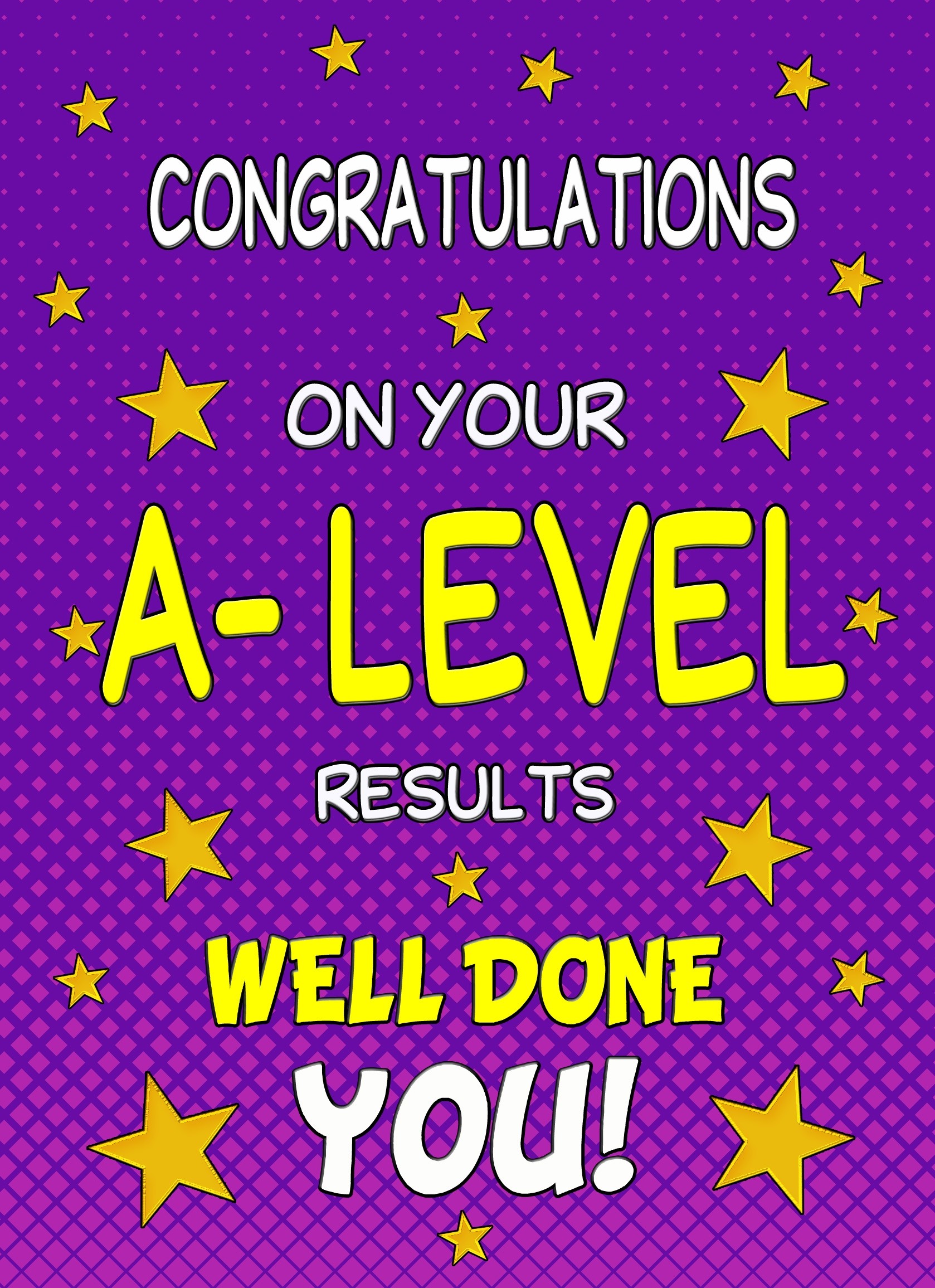 Congratulations on Passing Your A Level Exams Card (Purple)