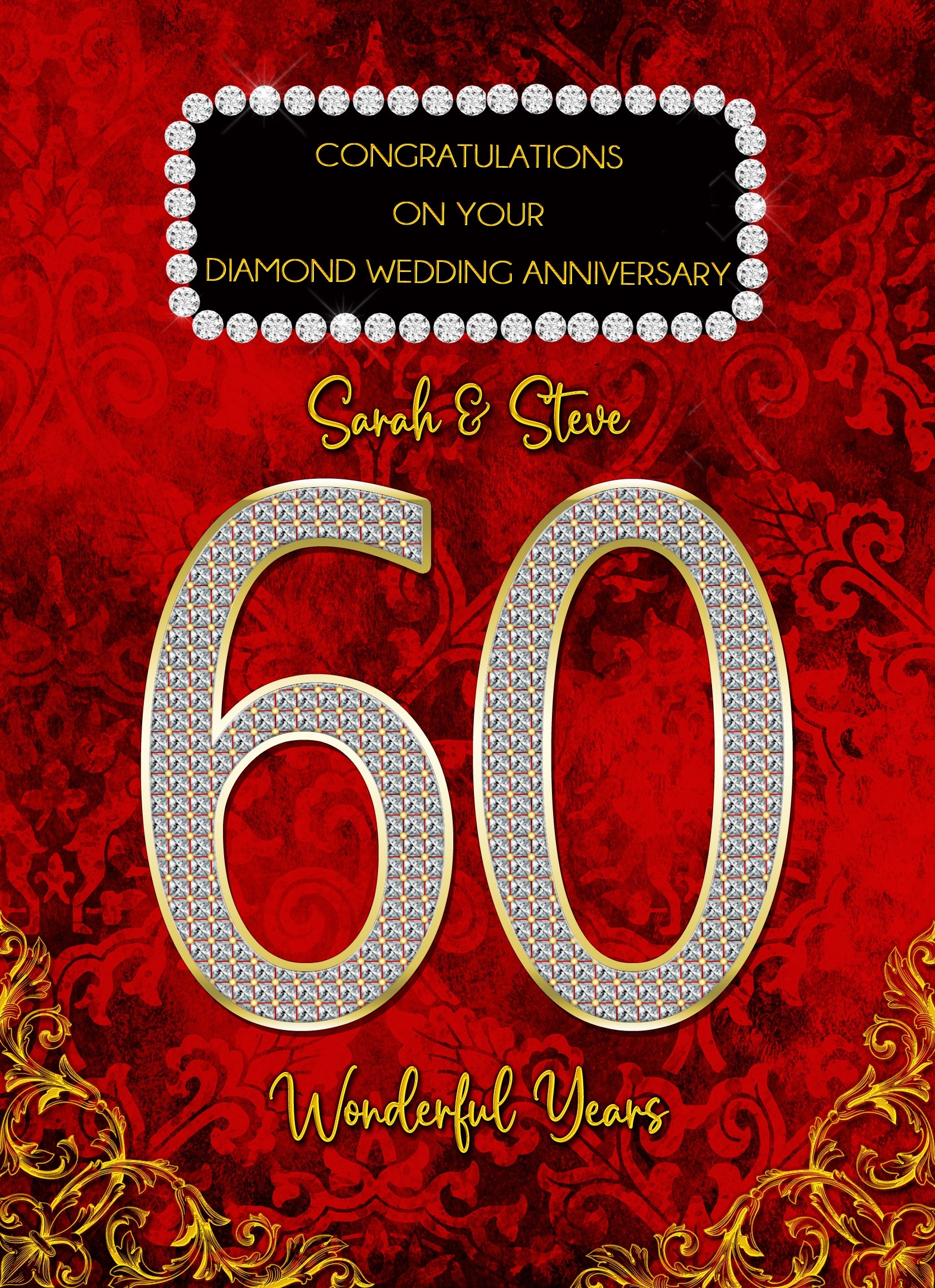 Personalised Diamond 60th Wedding Anniversary Card (Special Couple)