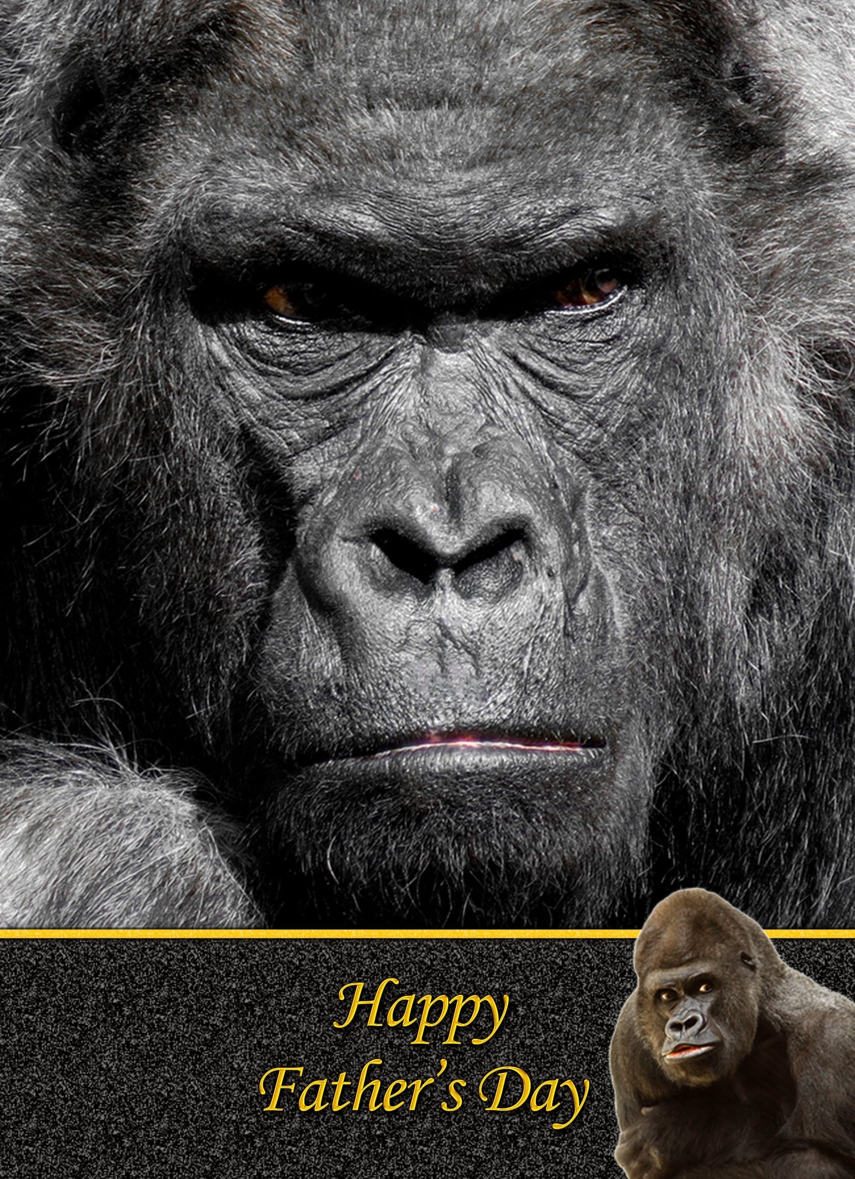 Gorilla Monkey Father's Day Card
