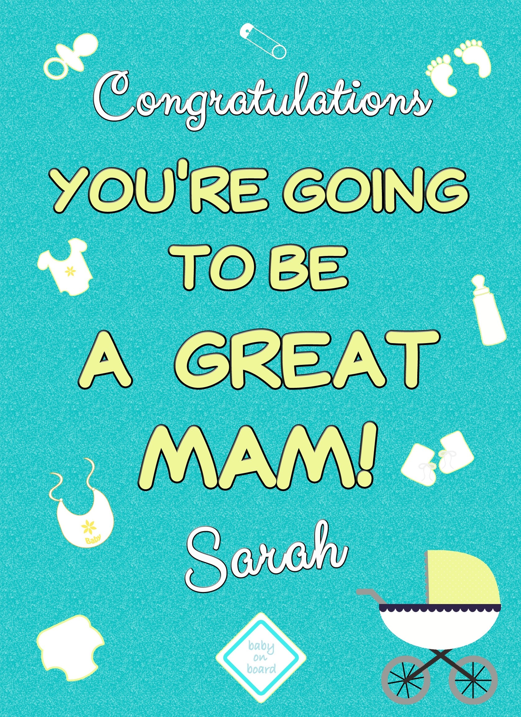 Personalised Baby Pregnancy Congratulations Card (Mam)