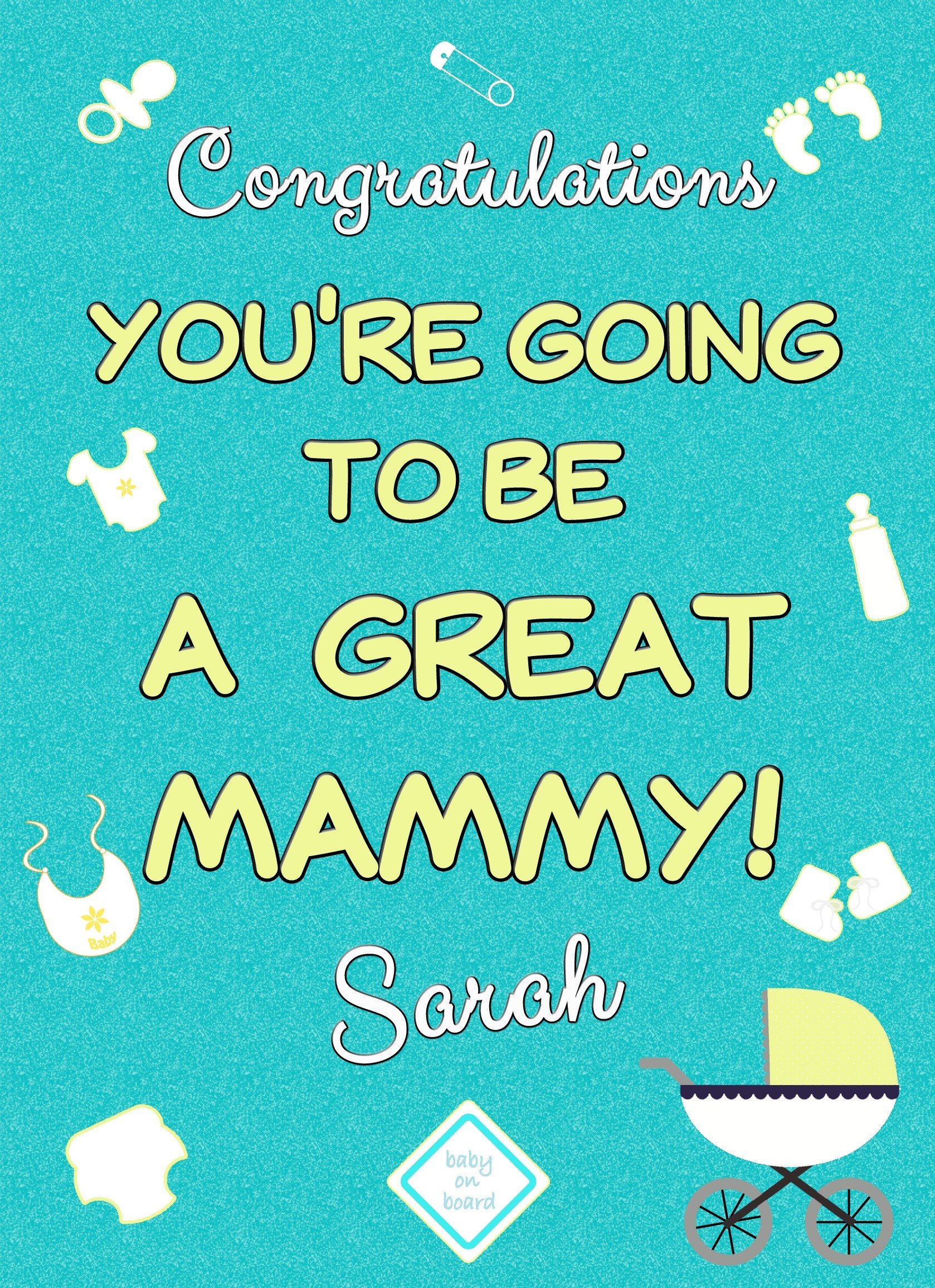 Personalised Baby Pregnancy Congratulations Card (Mammy)