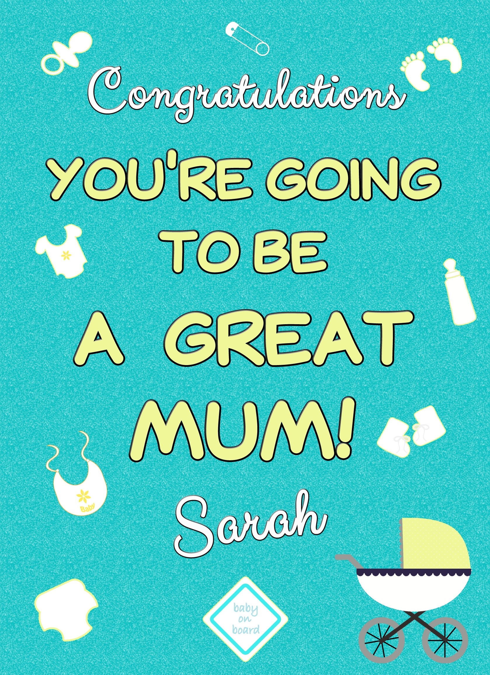 Personalised Baby Pregnancy Congratulations Card (Mum)