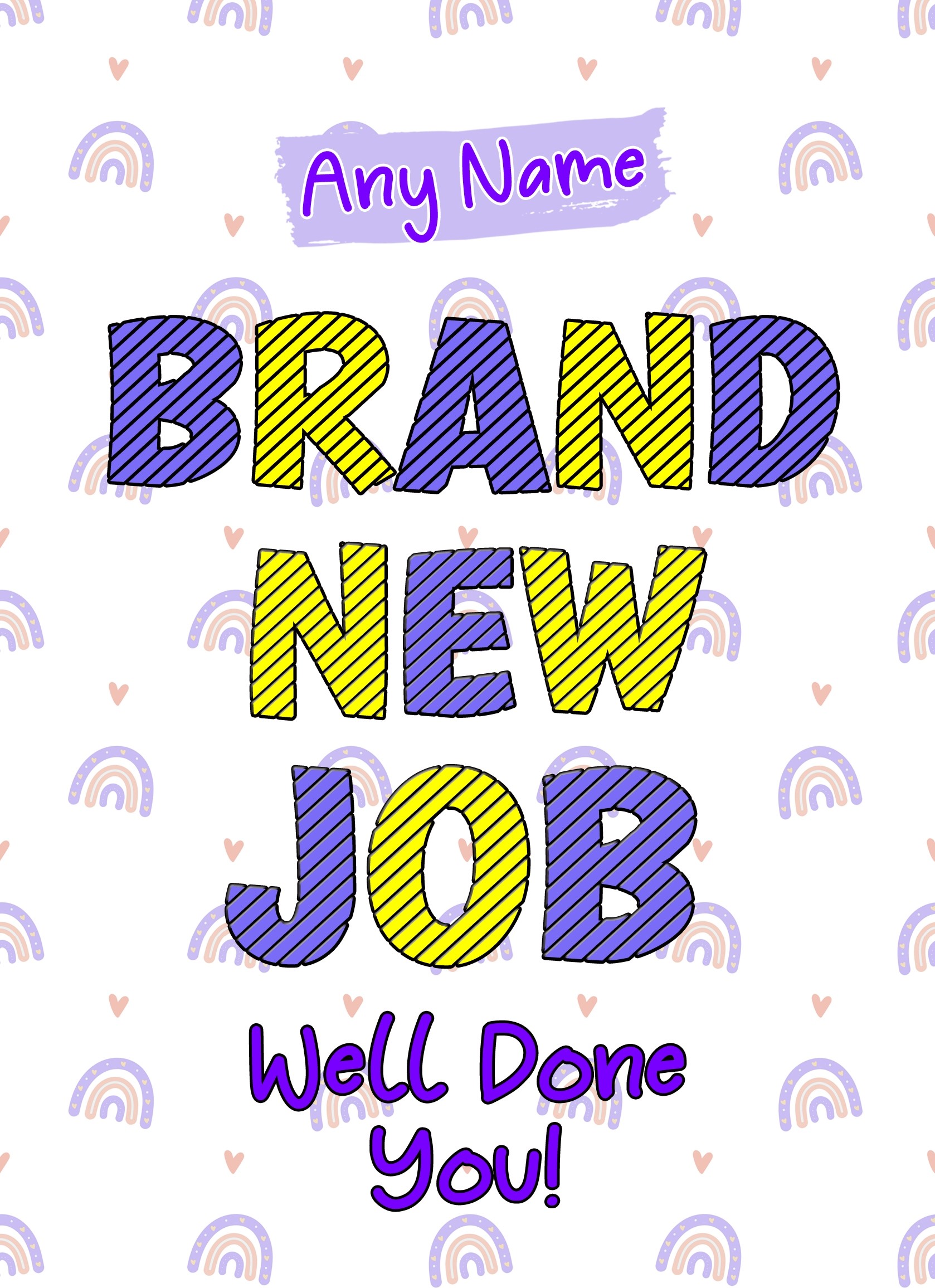 Personalised New Job Congratulations Card (Rainbow)