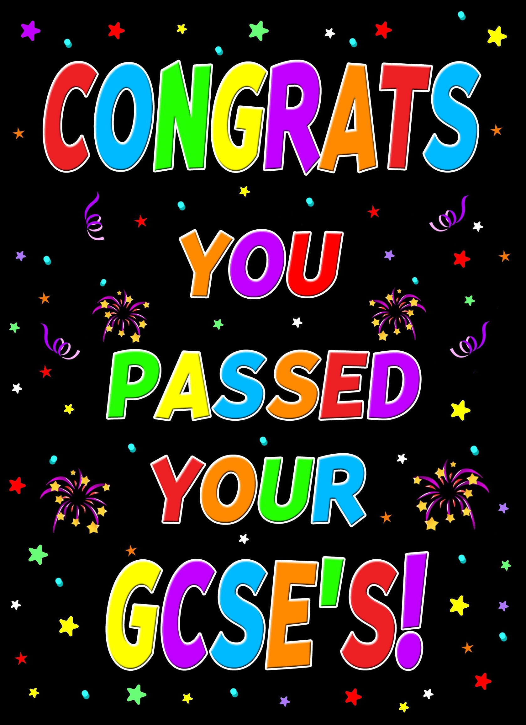 Congratulations on Passing Your GCSE Exams Card (Stars)