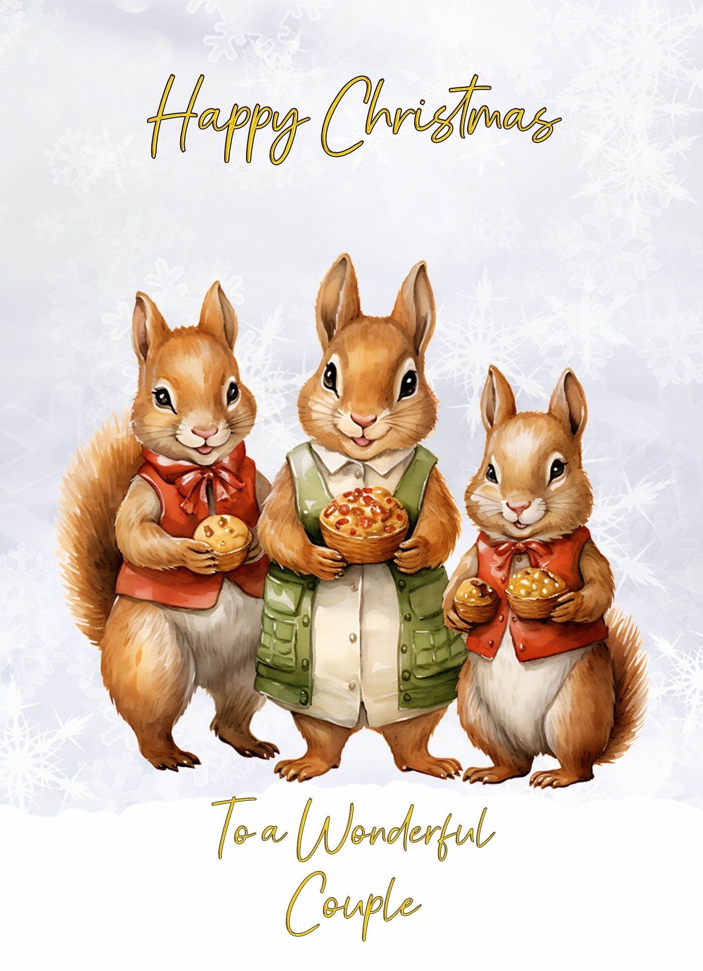 Christmas Card For Couple (Squirrel)