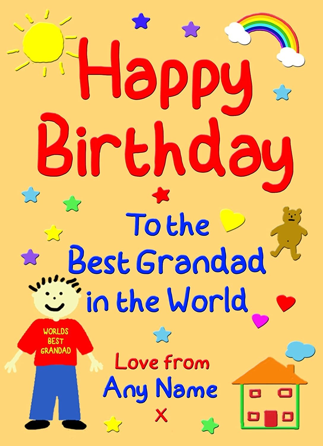 Personalised from The Kids Birthday Card (Grandad, Peach)