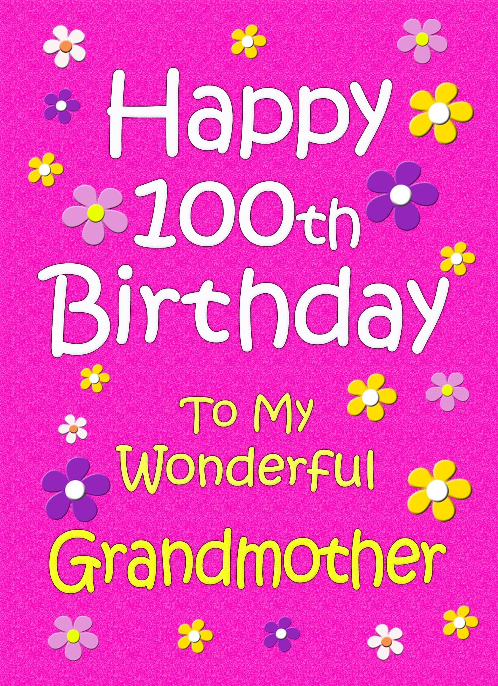 Grandmother 100th Birthday Card (Pink)