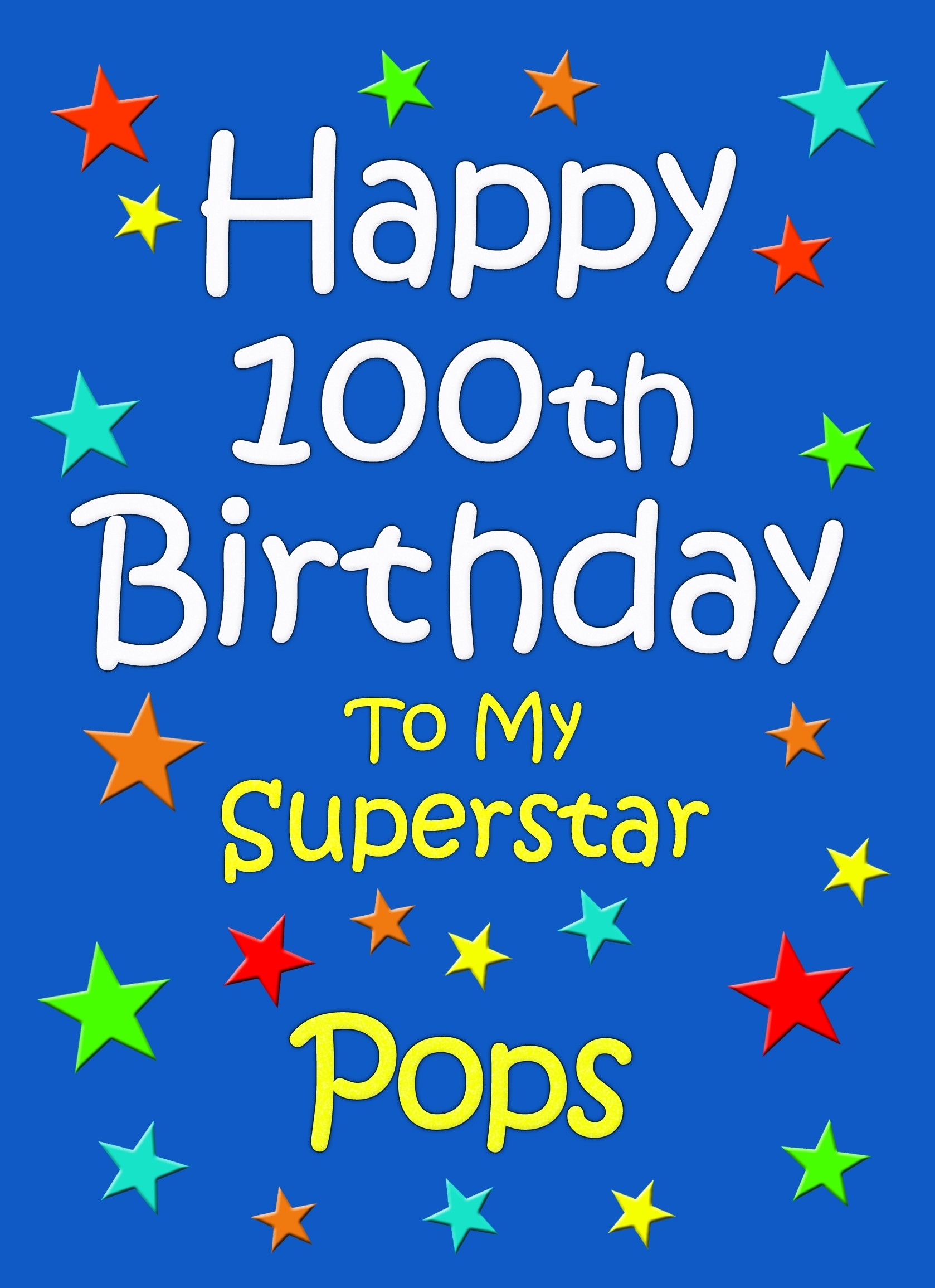 Pops 100th Birthday Card (Blue)