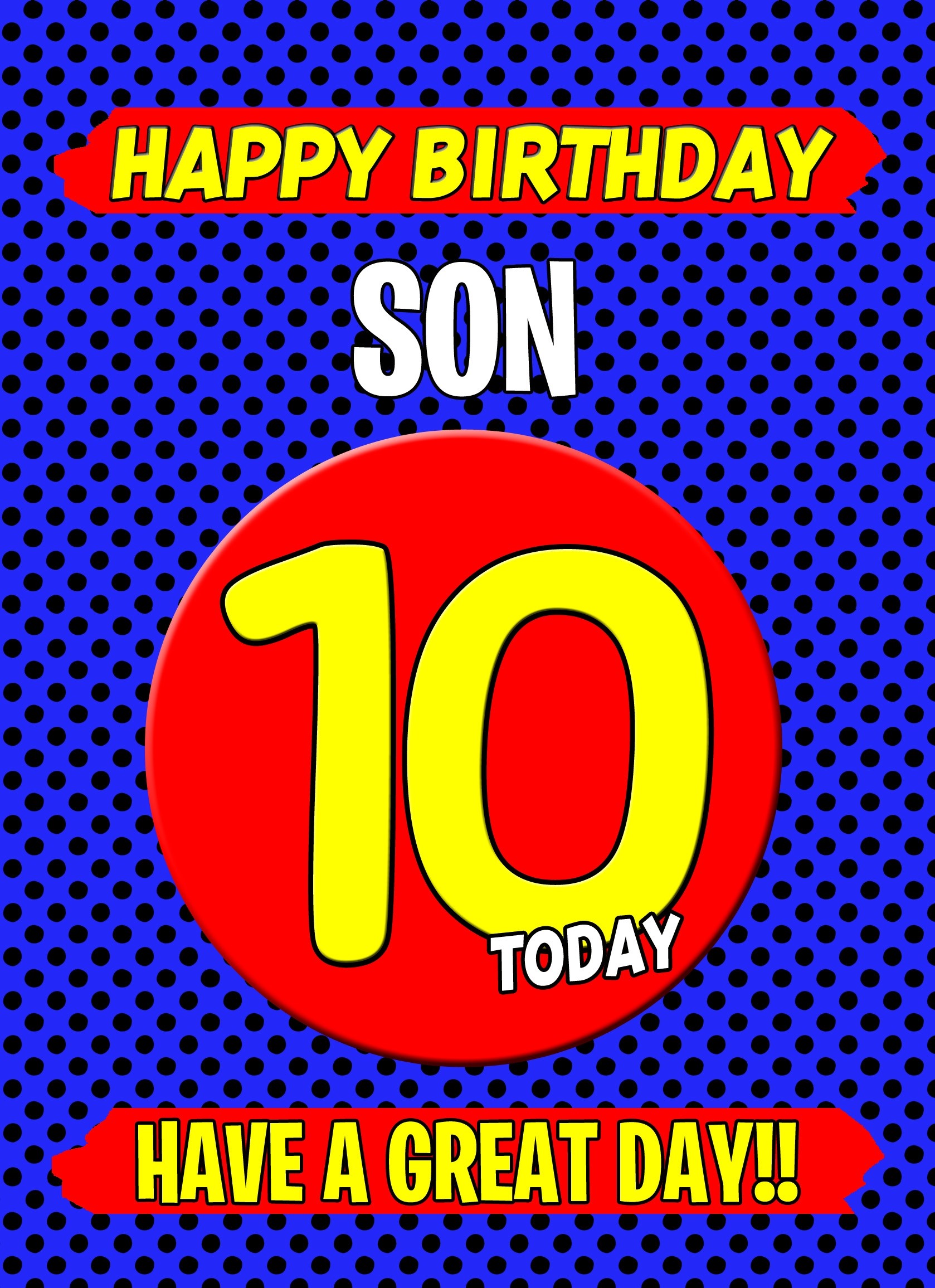 Son 10th Birthday Card (Blue)