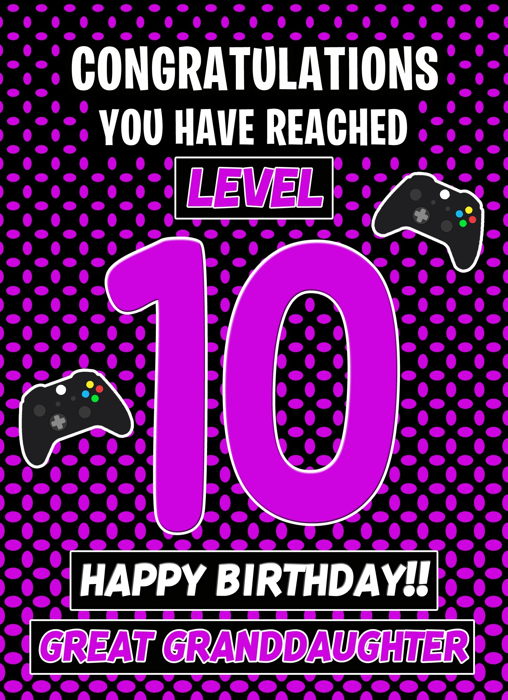 Great Granddaughter 10th Birthday Card (Level Up Gamer)