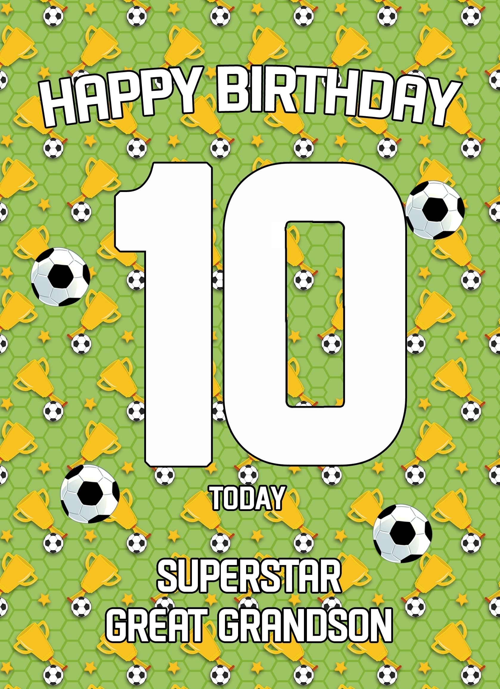 10th Birthday Football Card for Great Grandson