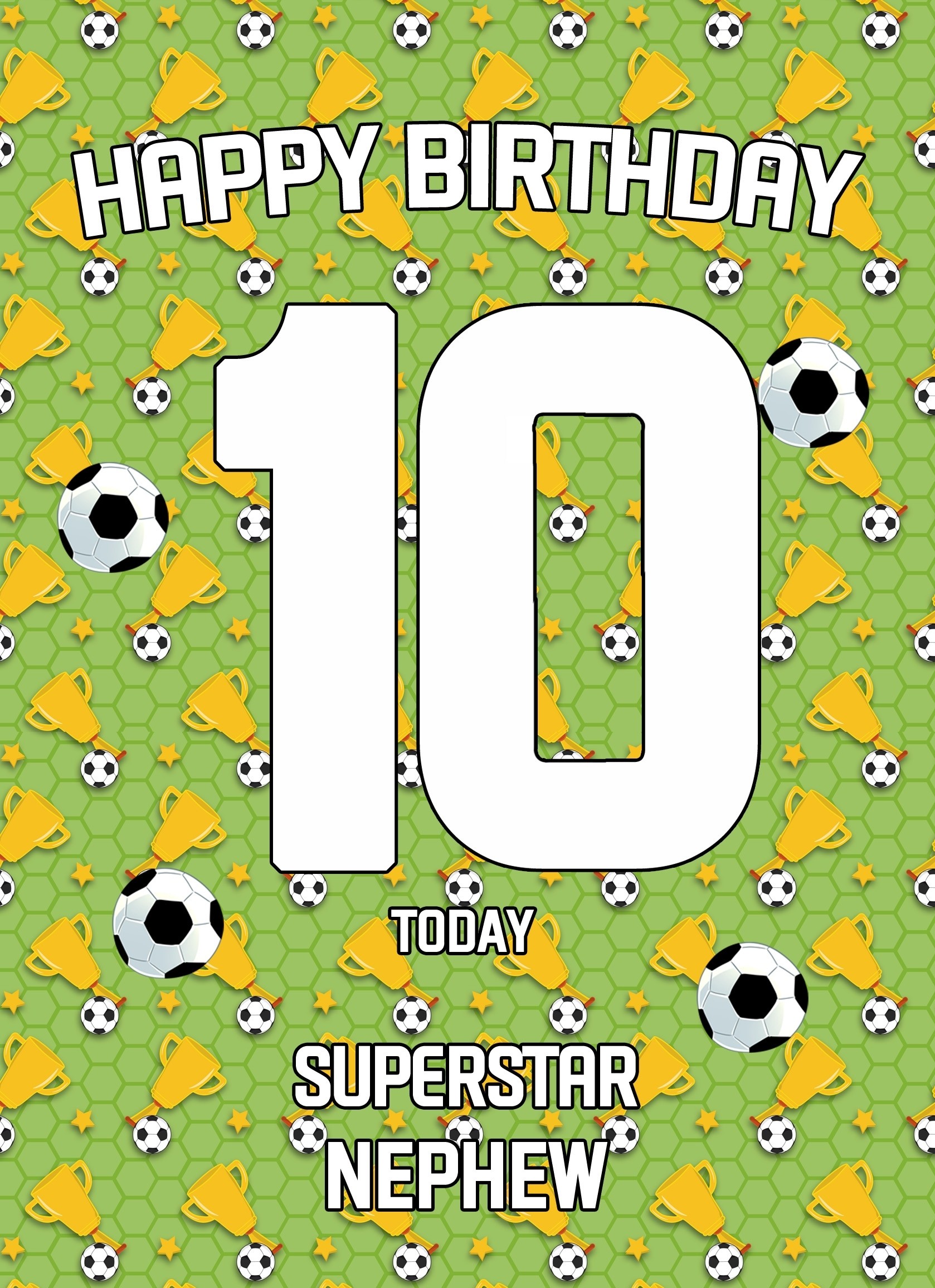 10th Birthday Football Card for Nephew