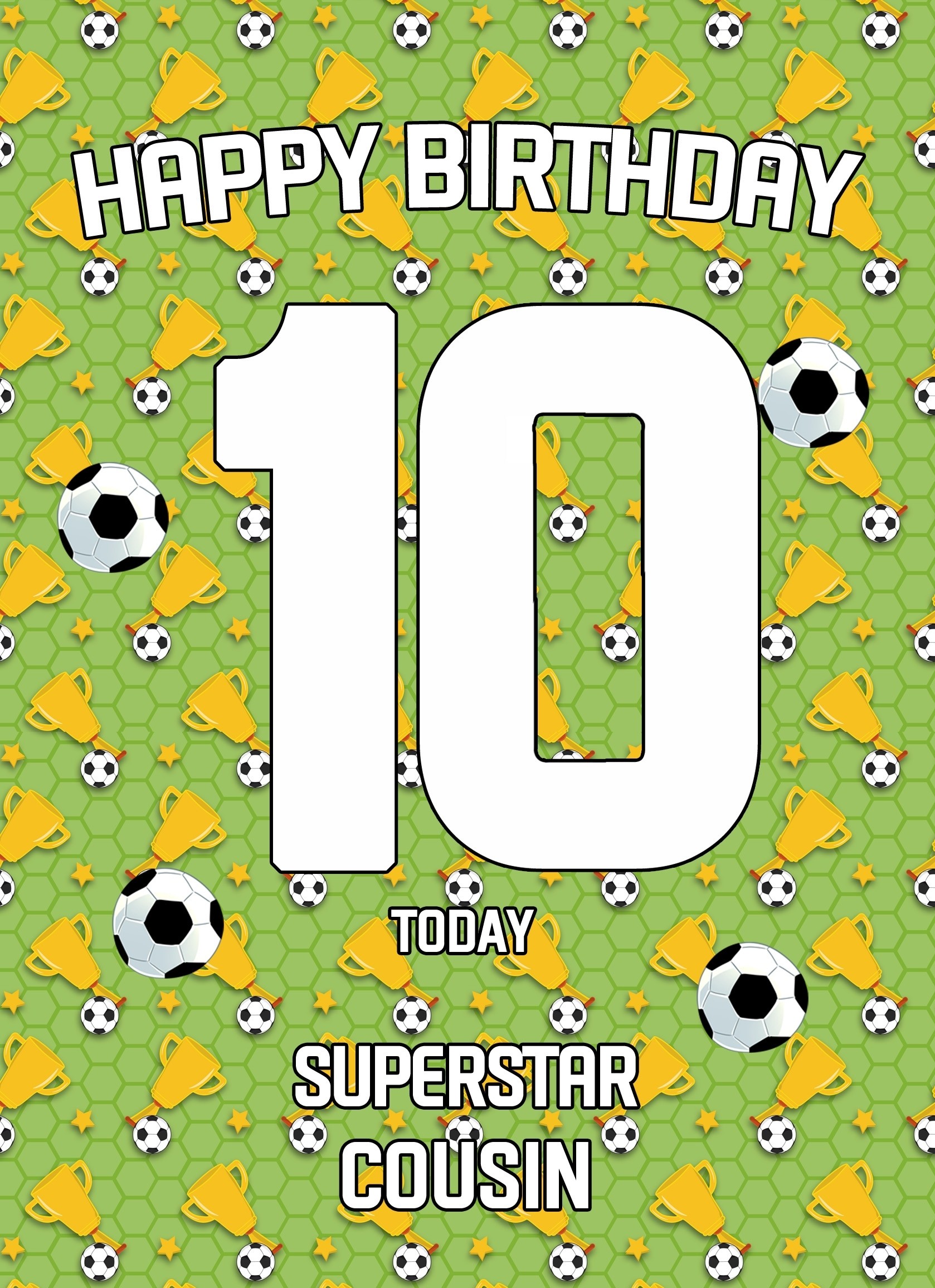 10th Birthday Football Card for Cousin