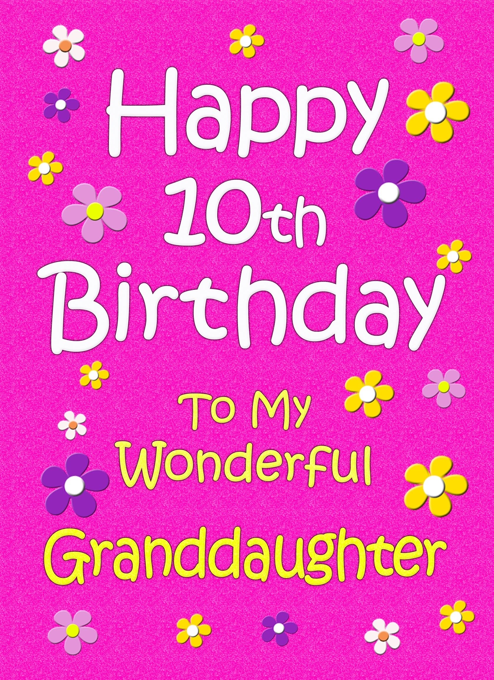 Granddaughter 10th Birthday Card (Pink)