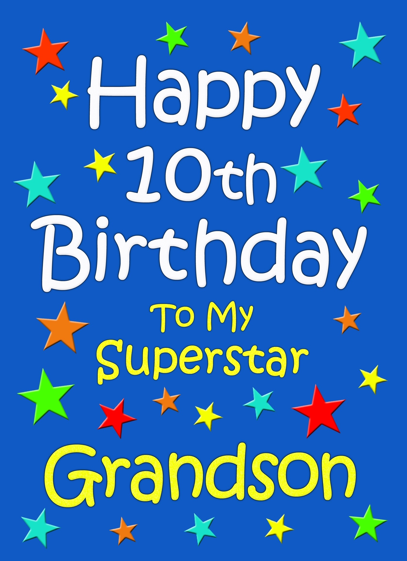 Grandson 10th Birthday Card (Blue)