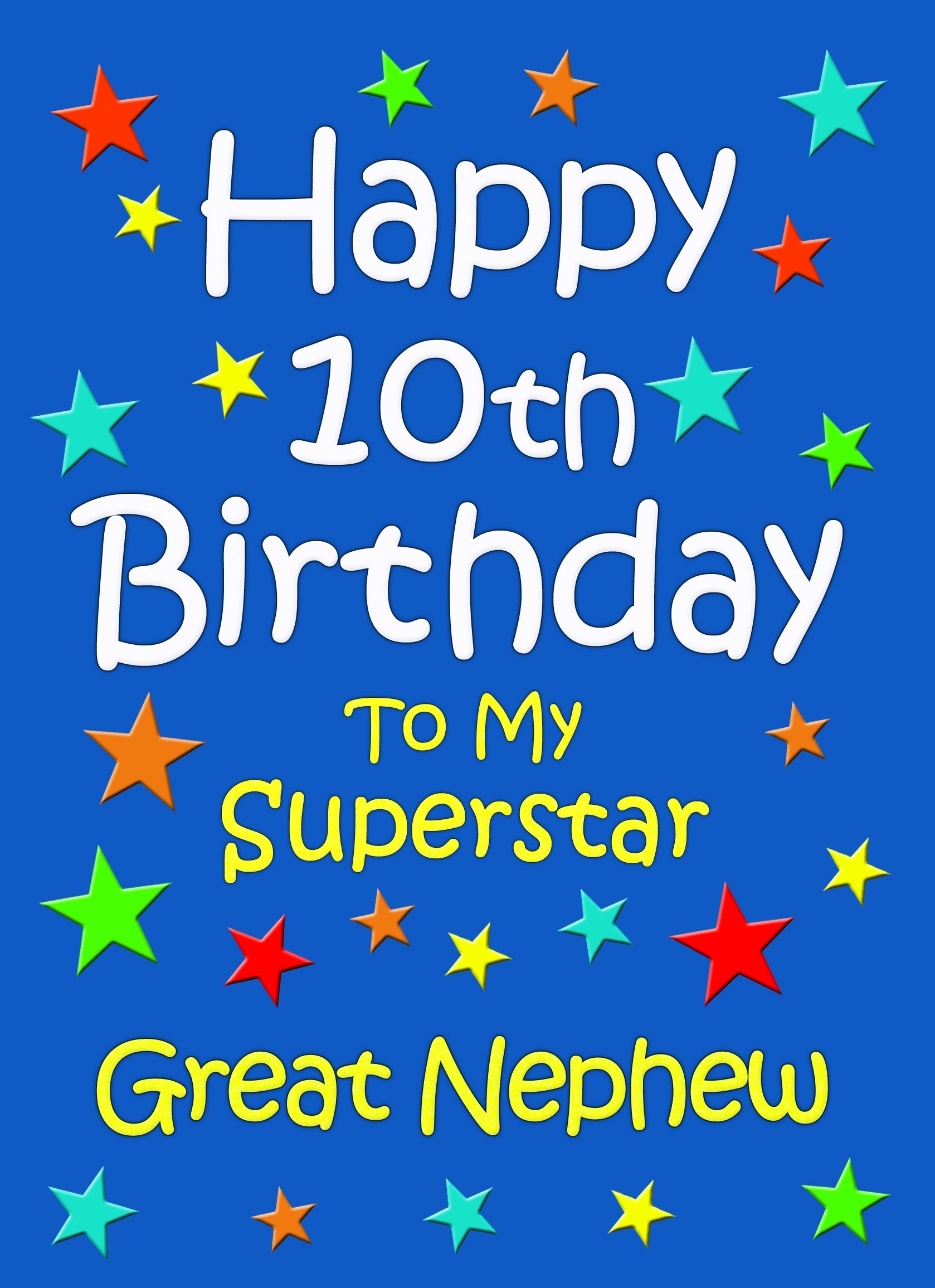 Great Nephew 10th Birthday Card (Blue)