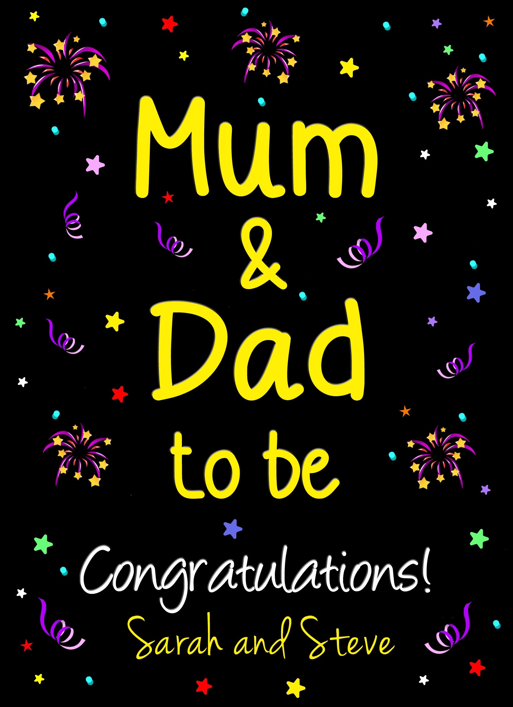 Personalised 'Mum and Dad to be' Baby Pregnancy Congratulations Card 
