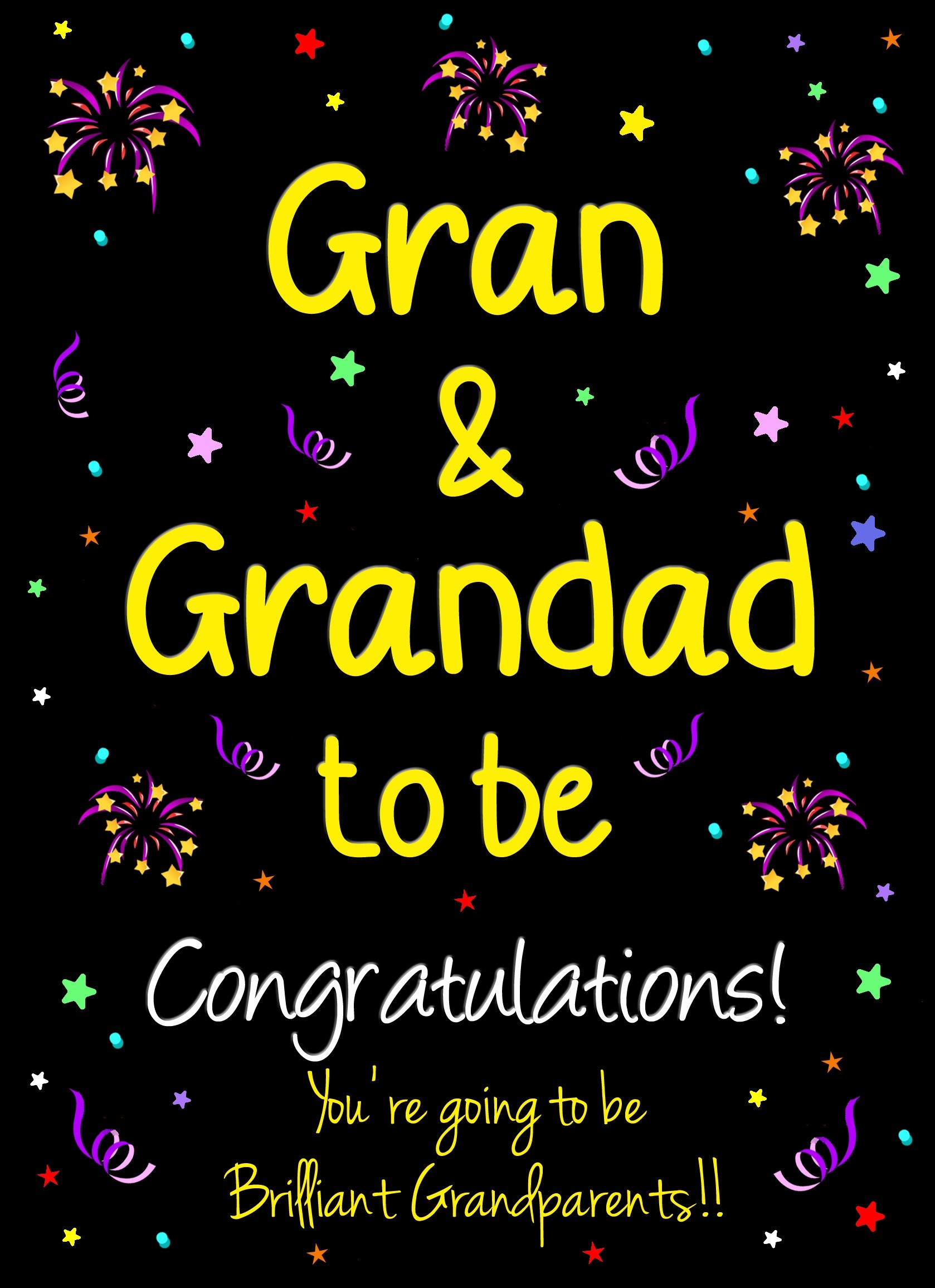 Gran and Grandad to be Baby Pregnancy Congratulations Card 