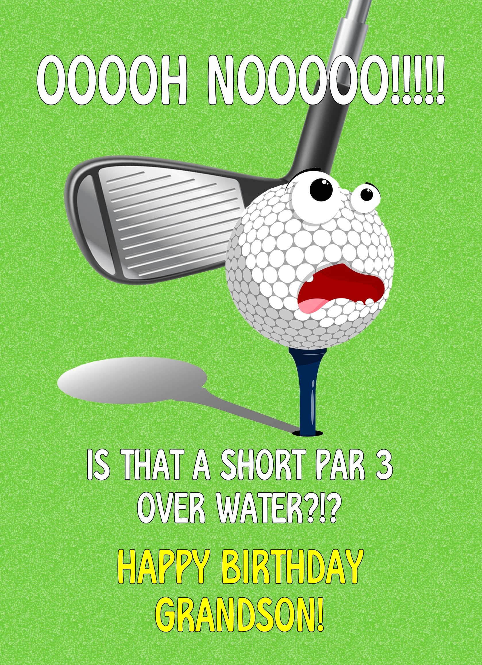 Funny Golf Birthday Card for Grandson