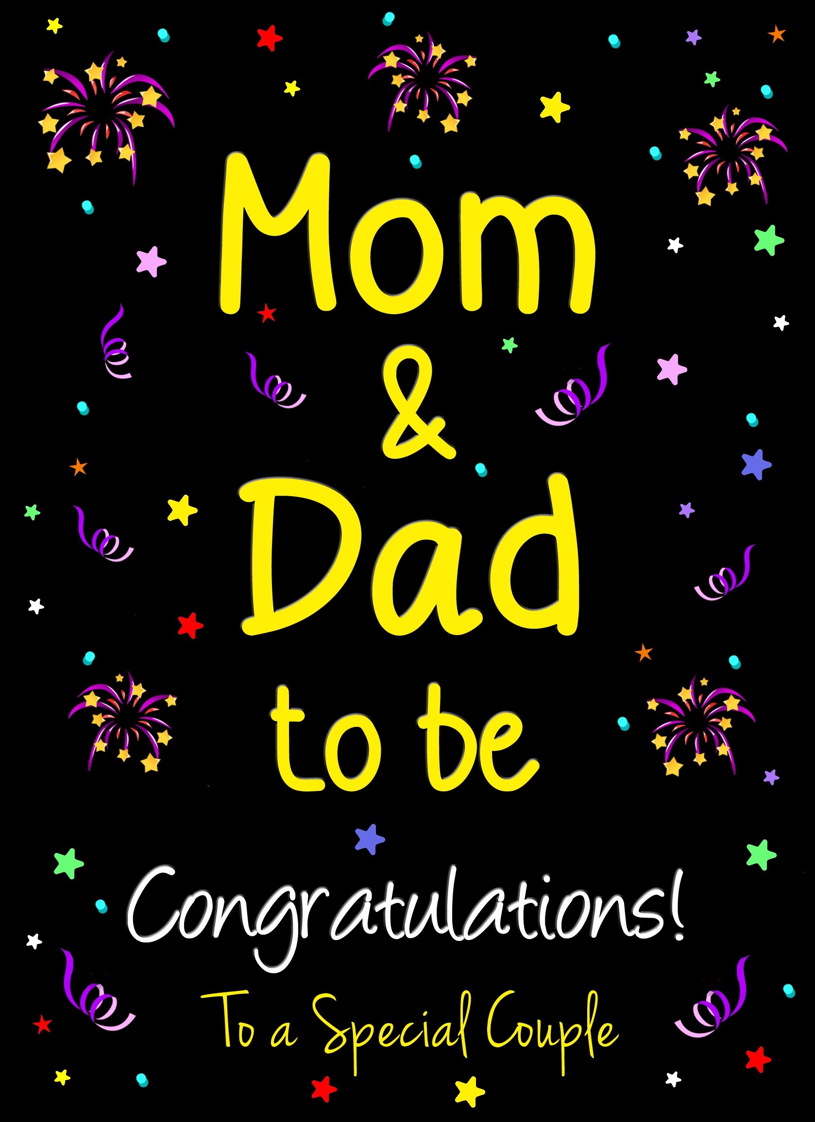 Mom and Dad to be Baby Pregnancy Congratulations Card 