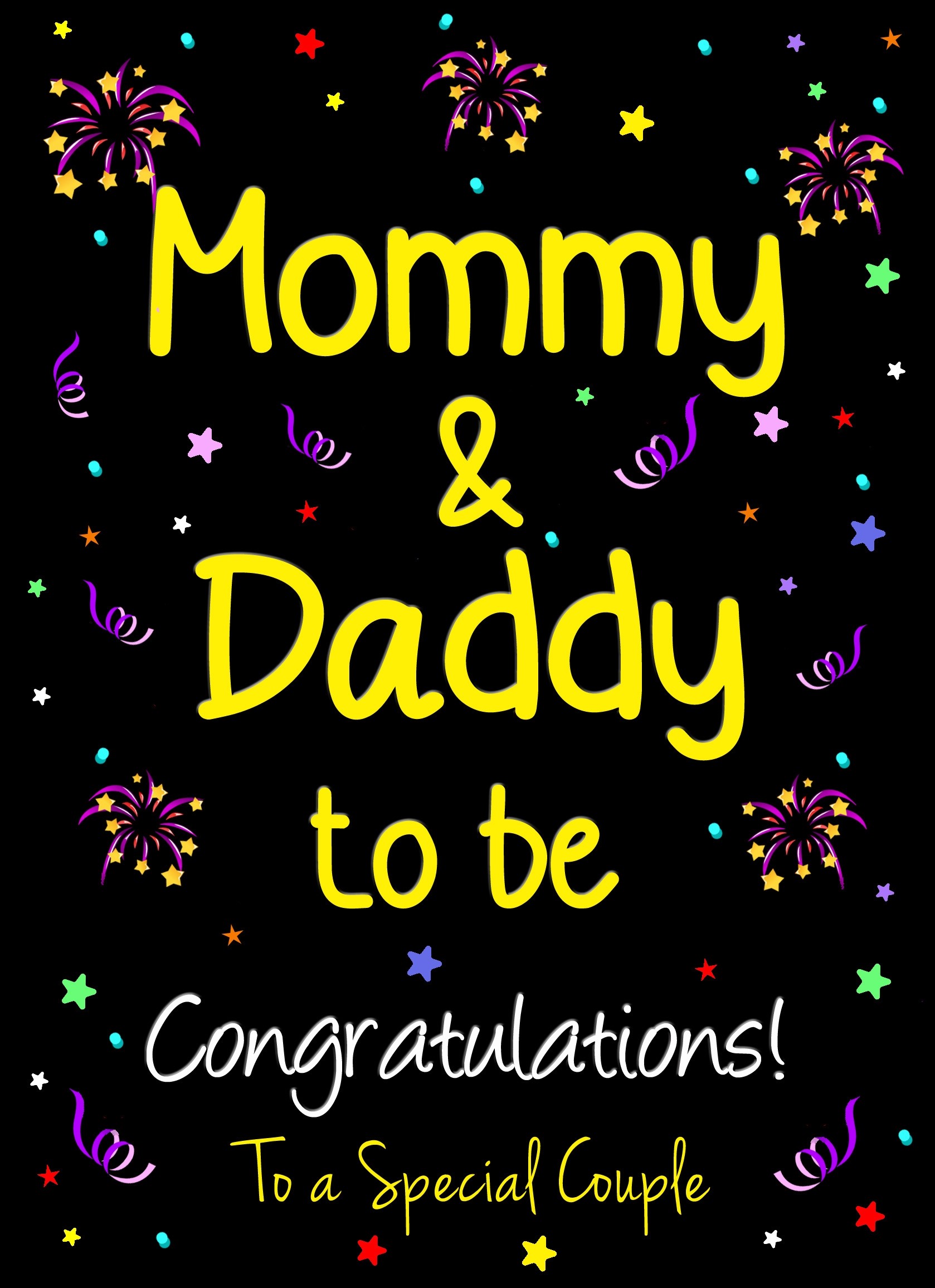 Mommy and Daddy to be Baby Pregnancy Congratulations Card 