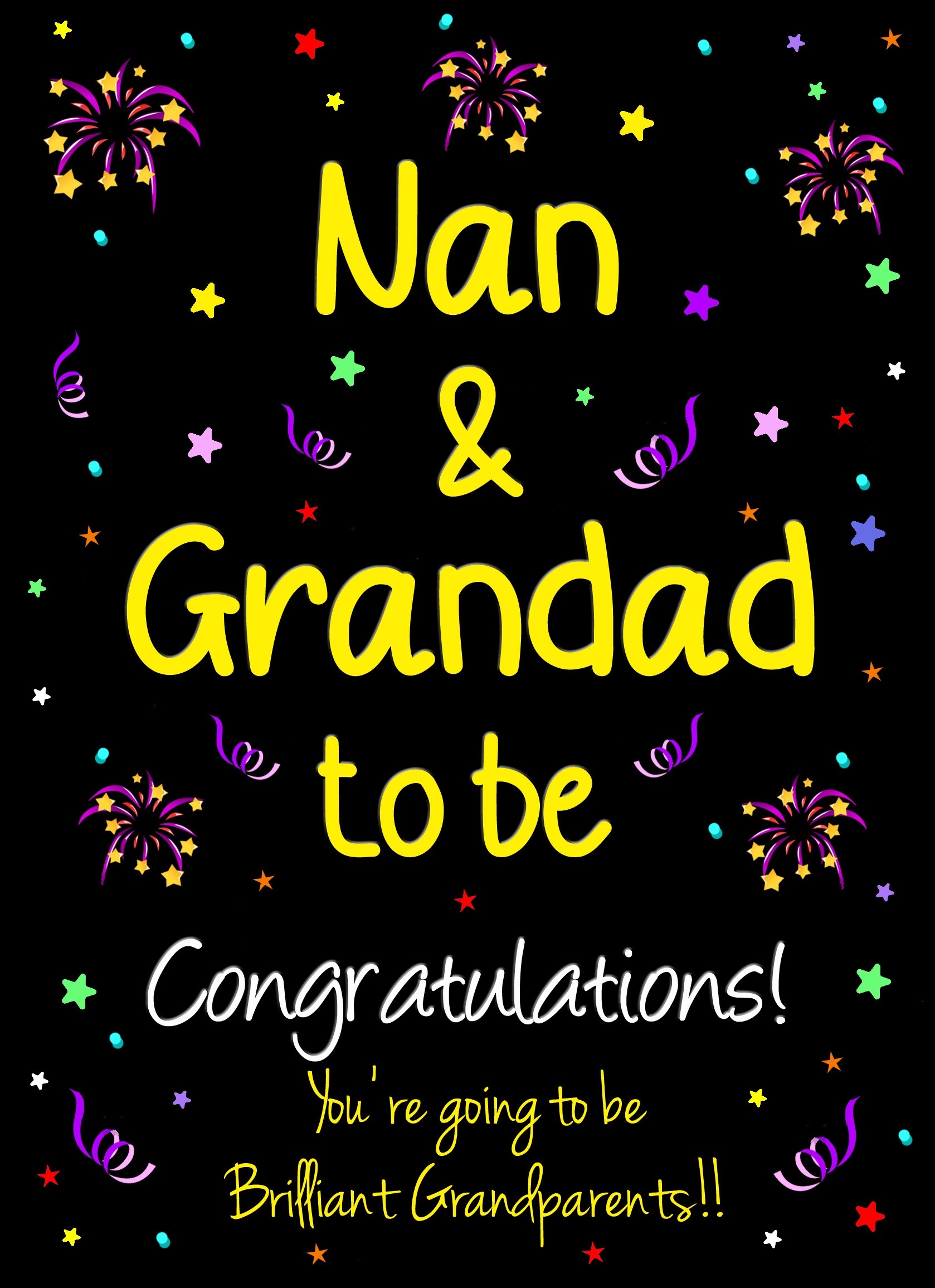 Nan and Grandad To Be Baby Pregnancy Congratulations Card